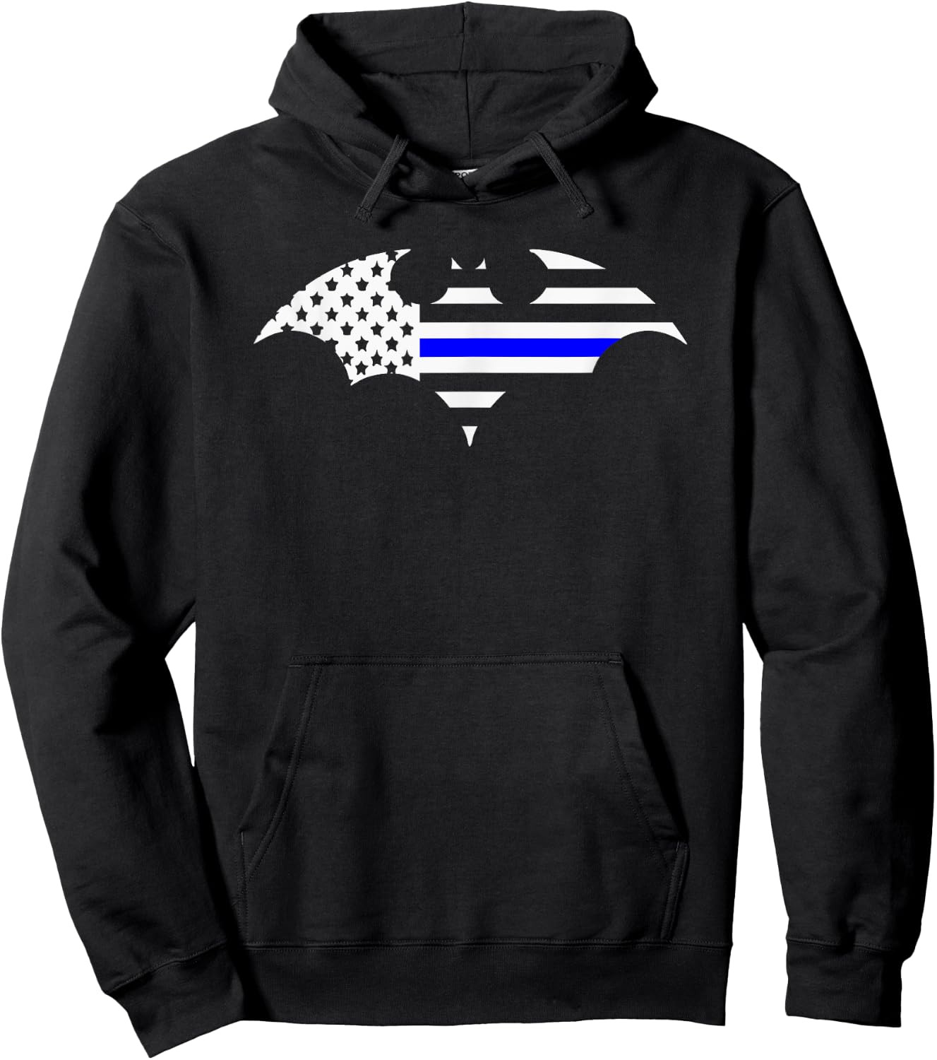 Thin Blue Line Bat Flag Police Support Shirt Hoodie - Hoodie | Black