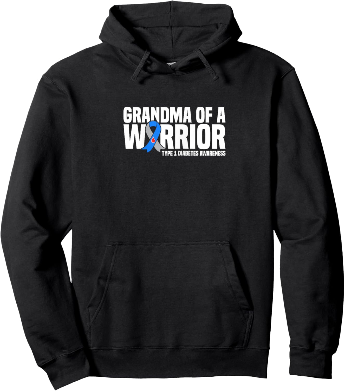 Grandma of a Warrior Type 1 Diabetes Awareness Hoodie - Hoodie | Black