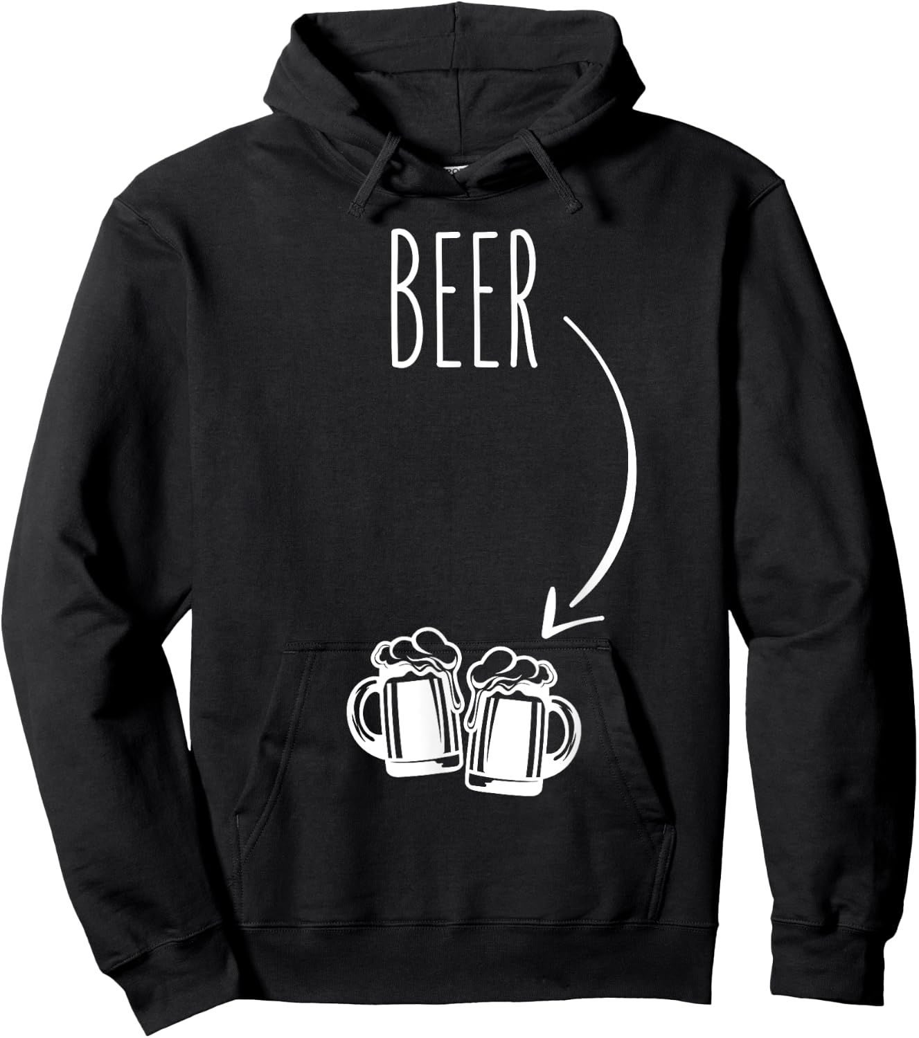 Just Beer in my Belly - Expecting Dad Pregnancy Announcement Hoodie - Hoodie | Black