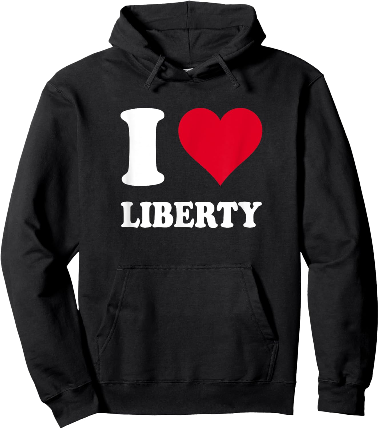 Red Heart I Love Liberty Hoodie - Hoodie | Black