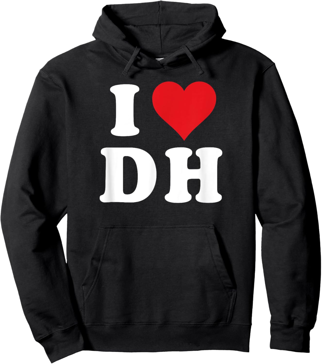 I Heart DH Initials I Love D.H. First And Last Name D H Hoodie - Hoodie | Black