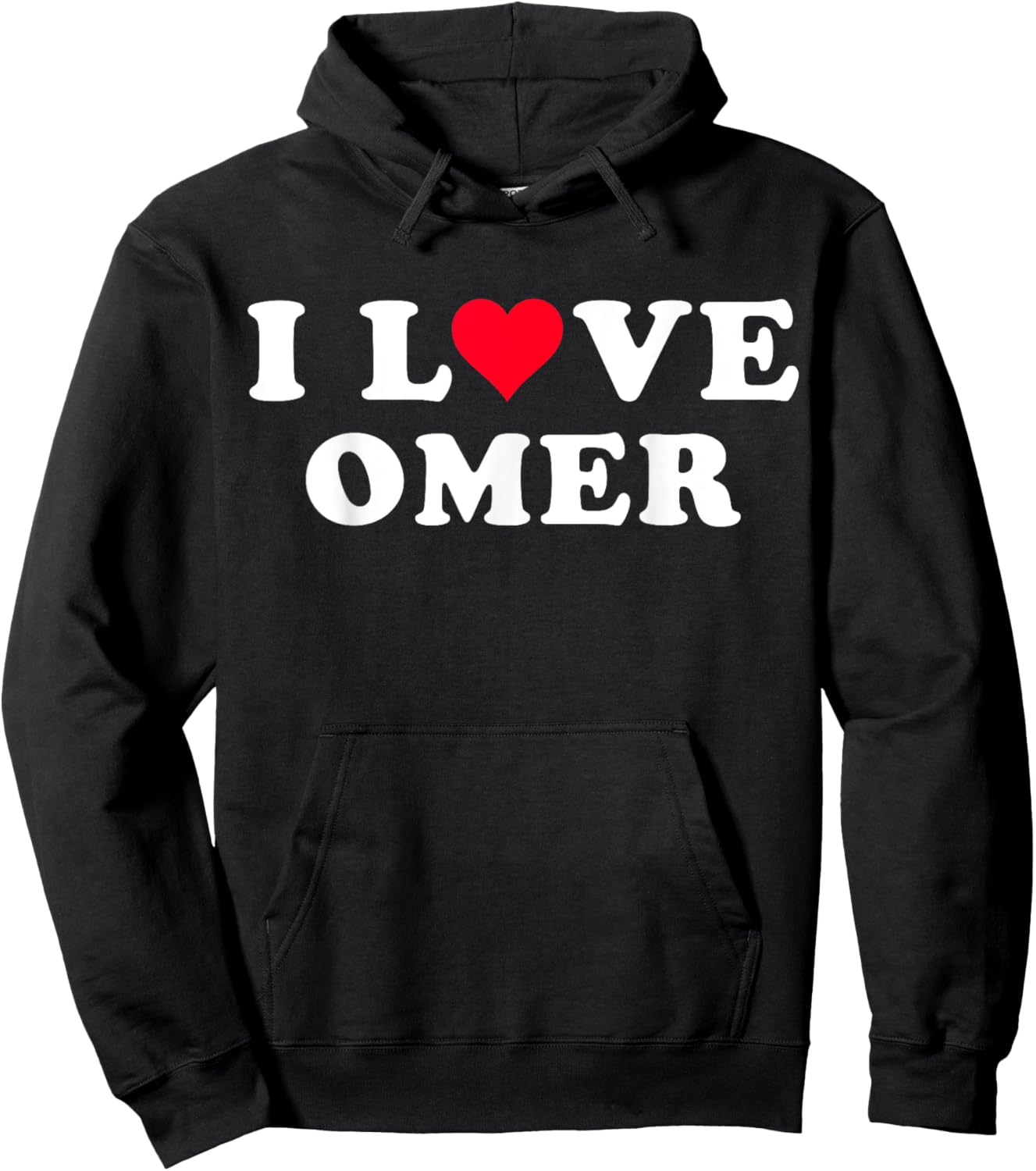 I Love Omer Matching Girlfriend & Boyfriend Omer Name Hoodie - Hoodie | Black