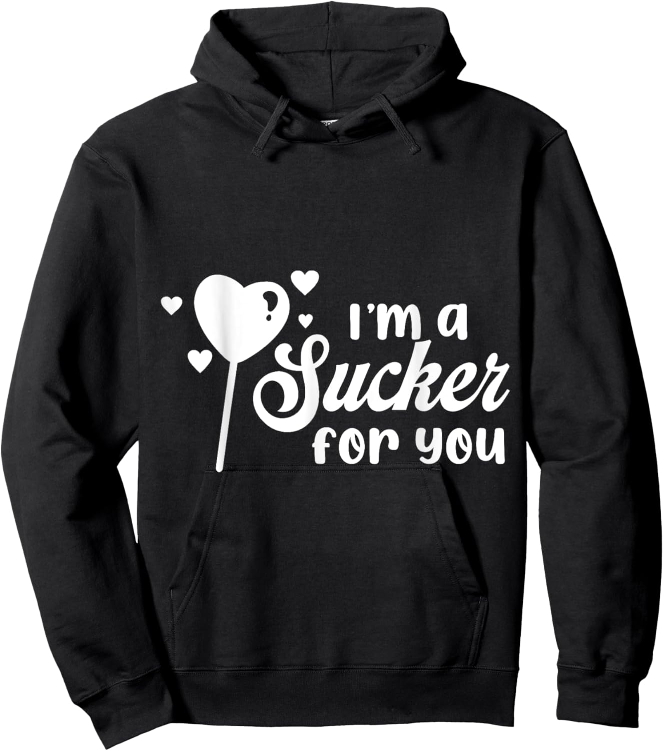 Vintage Candy Heart Love I'm a Sucker For You Valentines Day Hoodie - Hoodie | Black