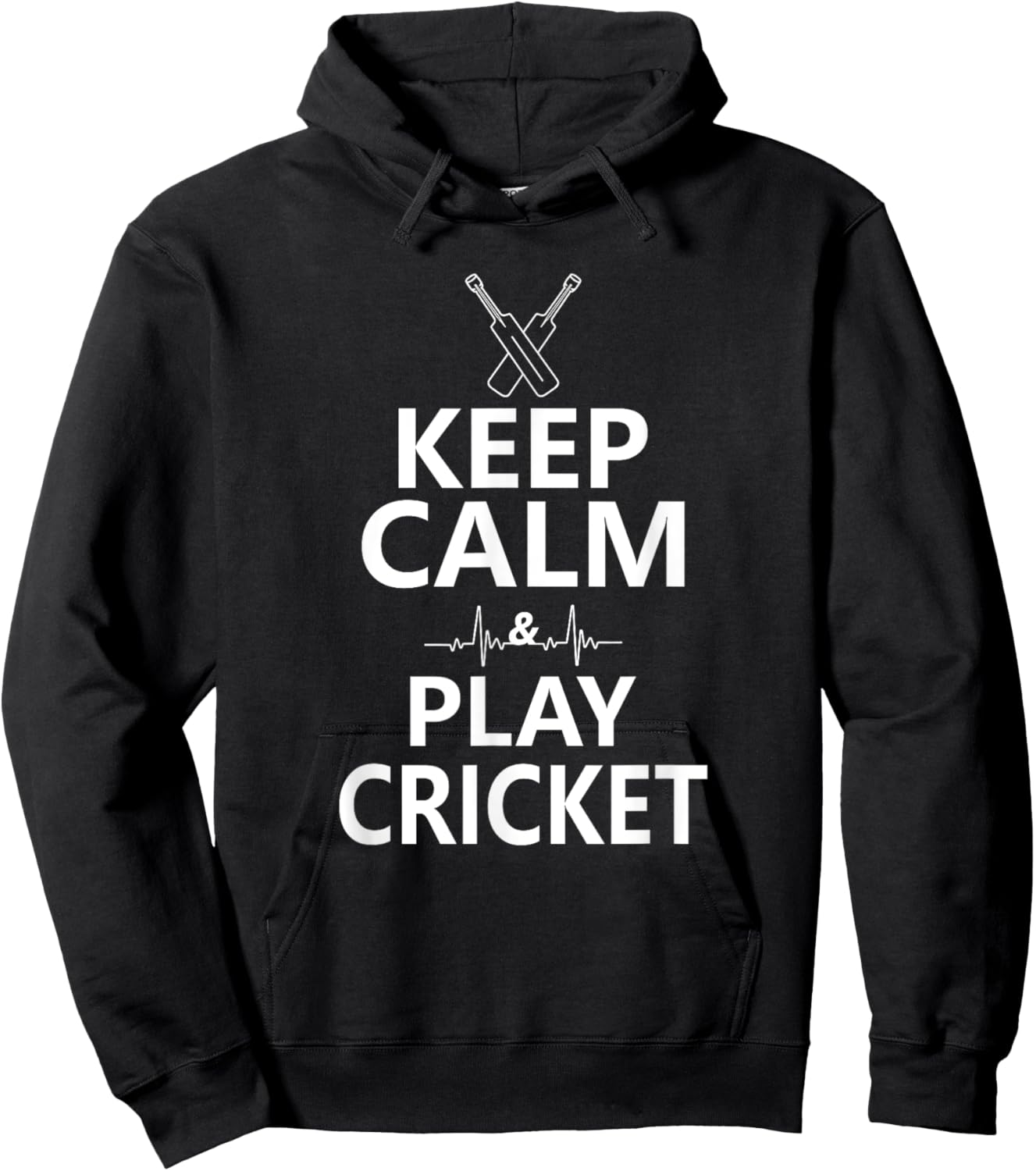 Keep Calm and Play Cricket - Funny Sports Players Hoodie - Hoodie | Black