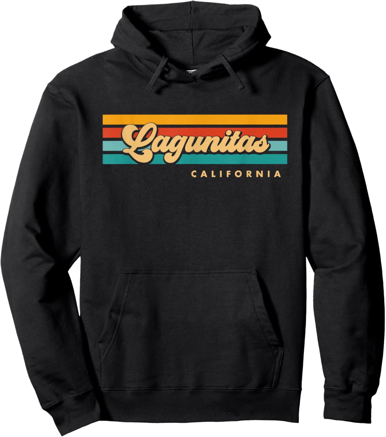 Vintage Sunset Stripes Lagunitas, California Hoodie - Hoodie | Black