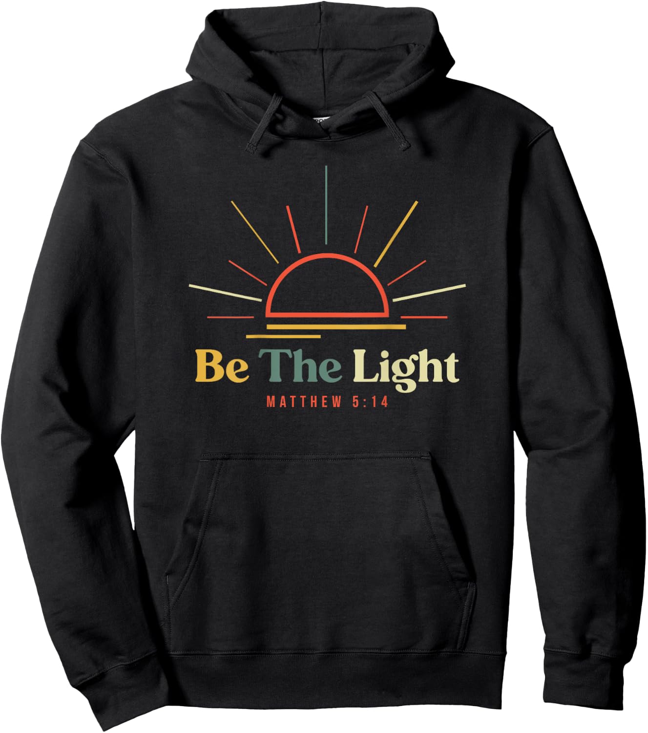 Be The Light Matthew 5 14 Bible Verse (On Back) Christian Hoodie - Hoodie | Black