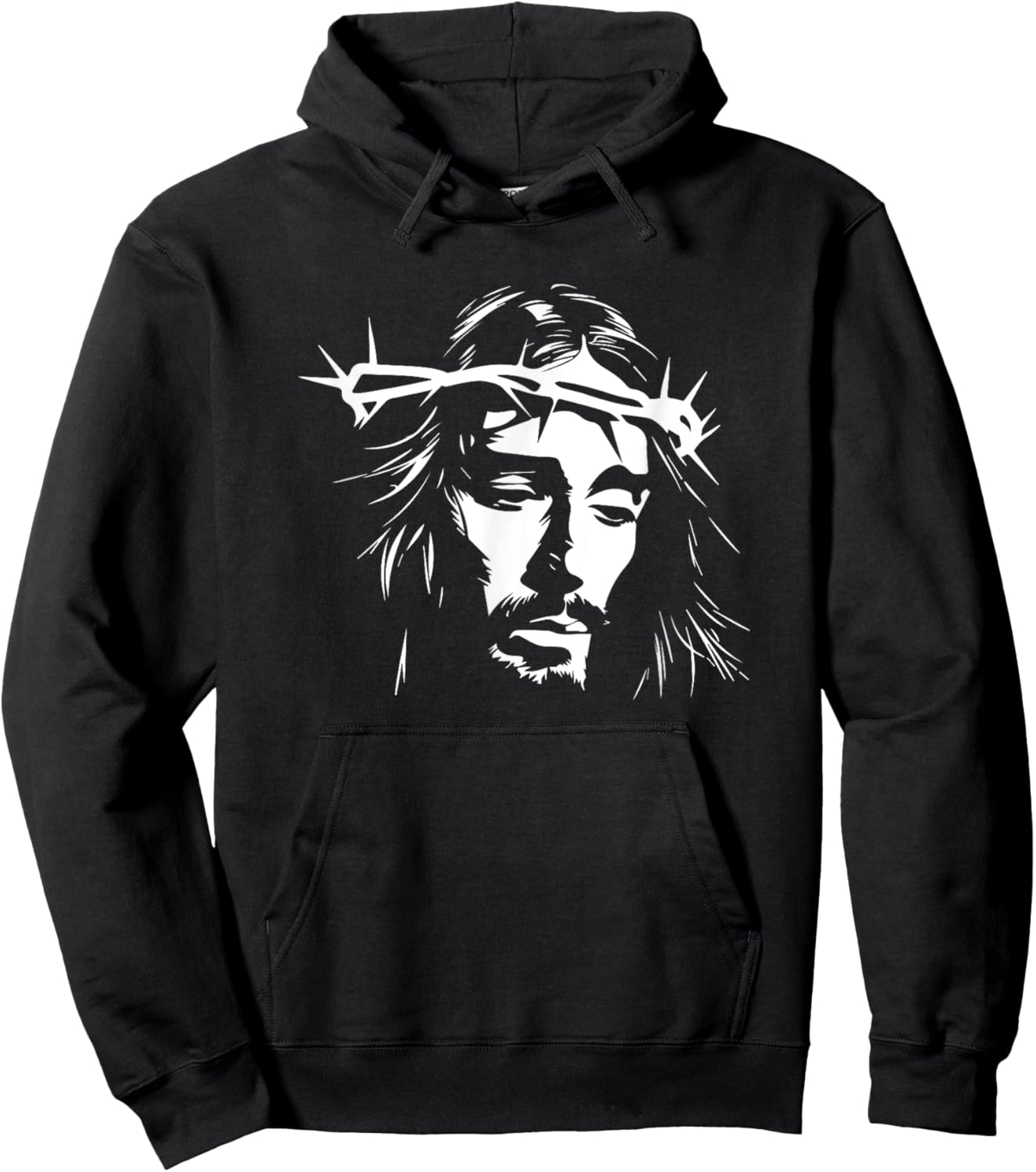 Jesus Christ Design -Adult , Black, Small, Short Sleeve, Modern, Classic, Casual, Vacation, Cotton 65% Polyester 35% Hoodie - Hoodie | Black