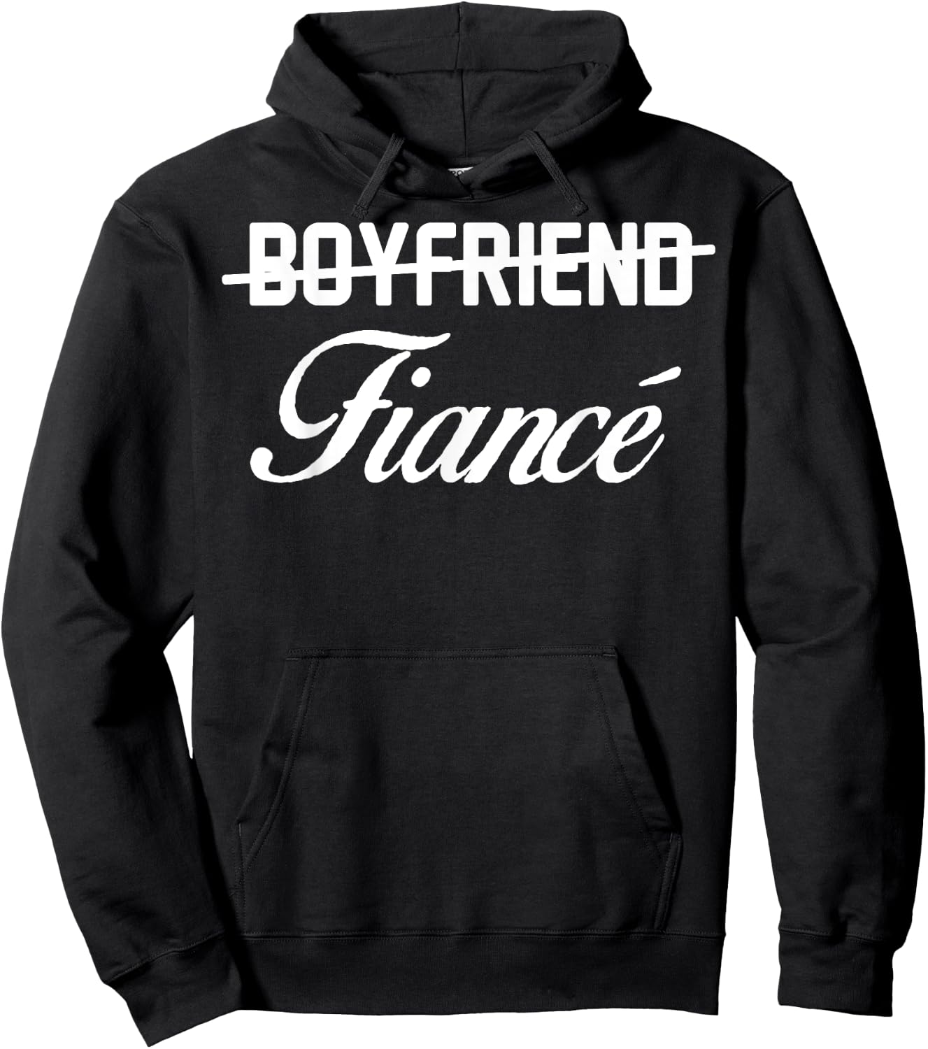 Engagement Announcement Boyfriend Fiance Gift Hoodie - Hoodie | Black