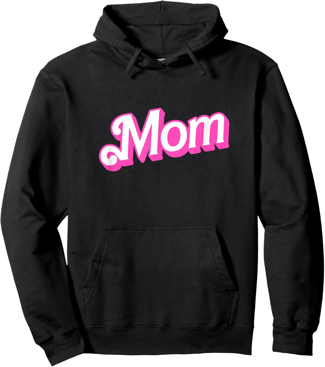 Mom Pink & White Overlapping Font Halloween Costume Hoodie - Hoodie | Black