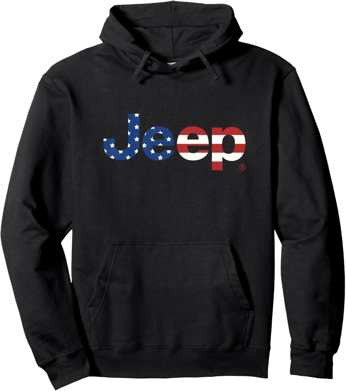 Kids Jeep Flag Wordmark Logo Officially Licensed Hoodie - Hoodie | Black