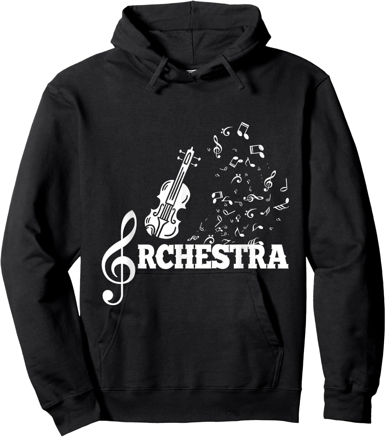 Clef Violin Musical Notes Violinist Classical Music Gift Hoodie - Hoodie | Black