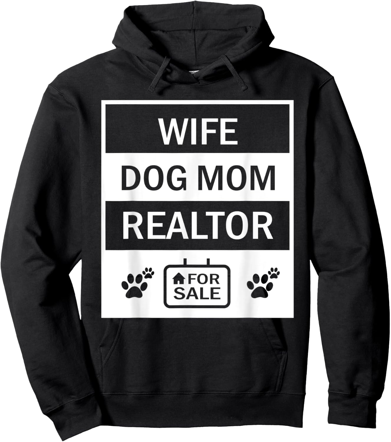 Funny Realtor Gift Dog Mom Wife Ladies Real Estate Agent Hoodie - Hoodie | Black