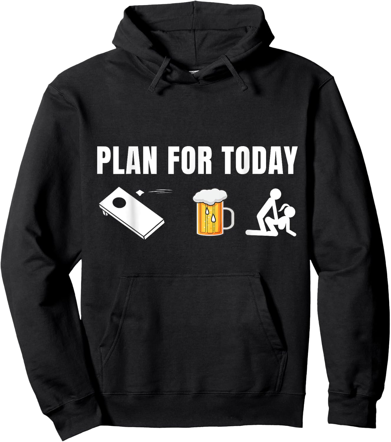 Funny Cornhole Plan for Today Beer cornhole Hoodie - Hoodie | Black