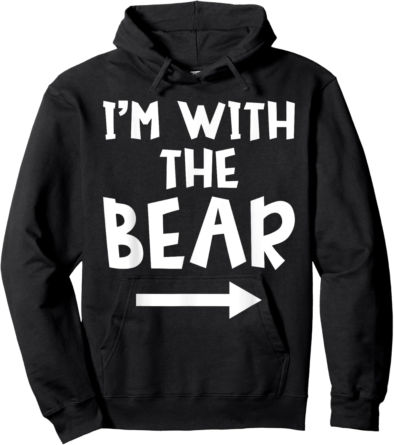 I'm With The Bear Funny Matching Couple Halloween Costume Hoodie - Hoodie | Black