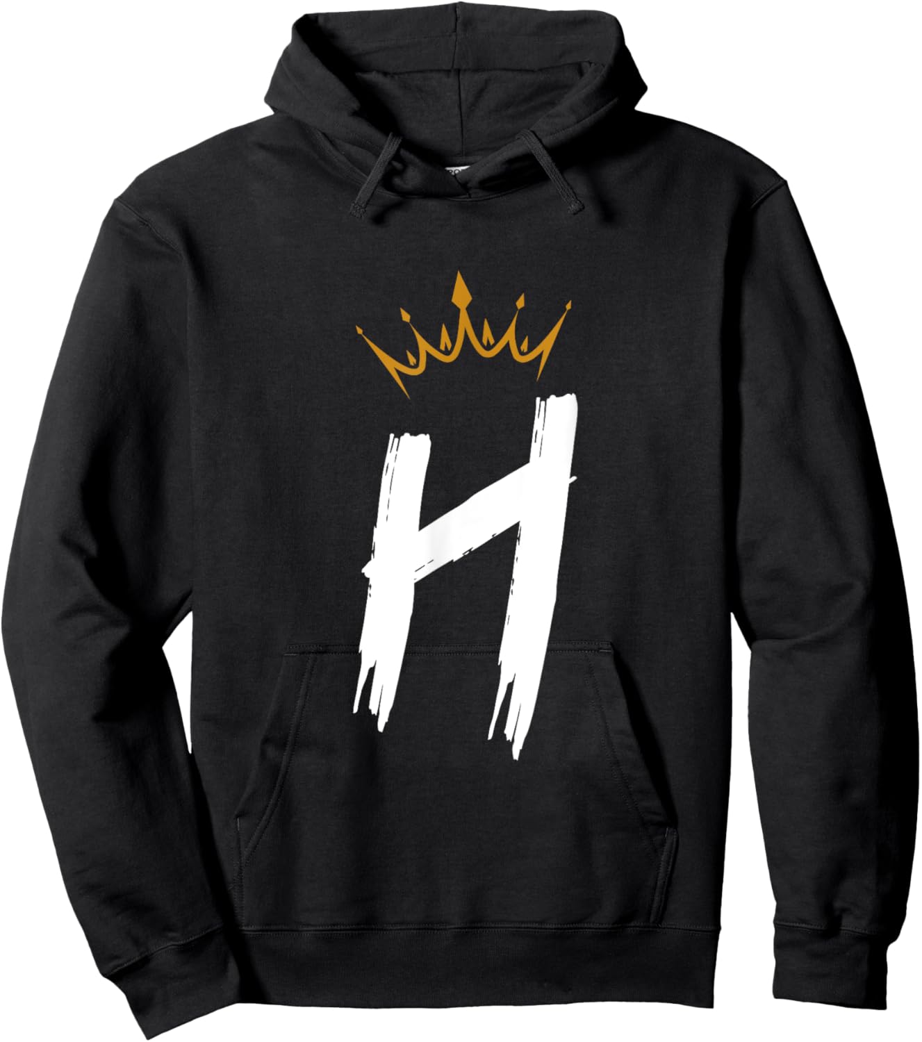 Queen King Letter H - Favorite Letter With Crown Alphabet Hoodie - Hoodie | Black