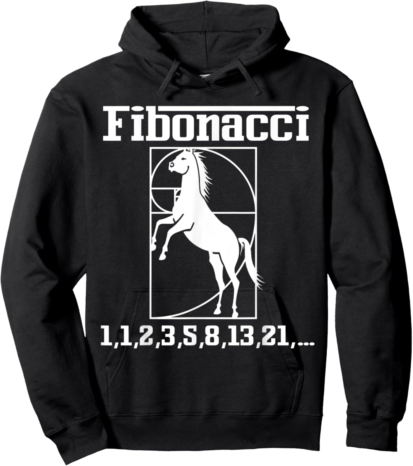 Funny Fibonacci Racing Car Horse Nerdy Math Teacher Geek Women Kids Hoodie - Hoodie | Black