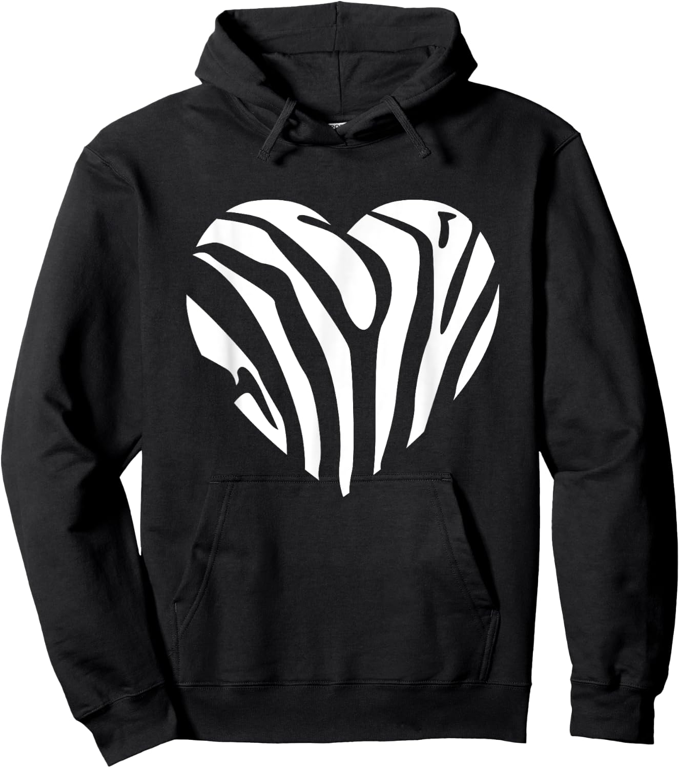 Zebra Heart Animal Lover Stripe Africa Gift Men Women Kids Hoodie - Hoodie | Black
