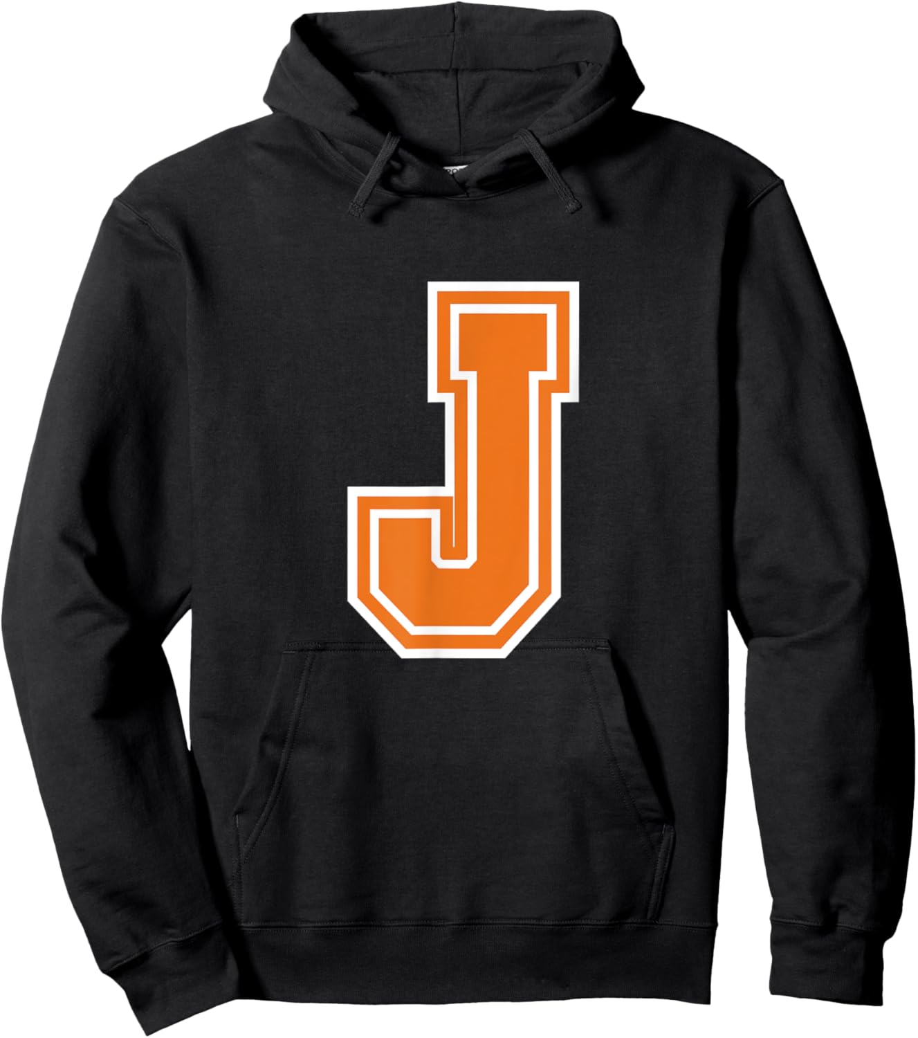 Letter J Monogram Initial Hoodie - Hoodie | Black
