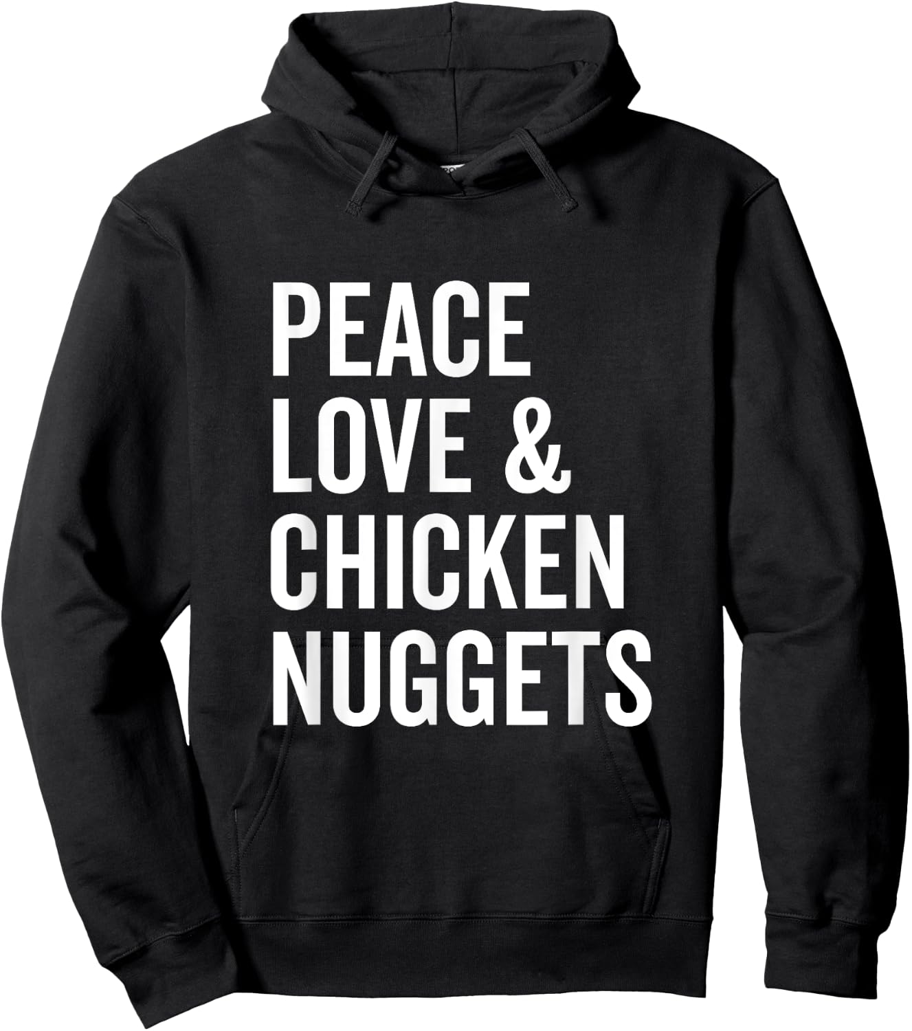 Peace Love and Chicken Nuggets Funny Chicken Lover Hoodie - Hoodie | Black