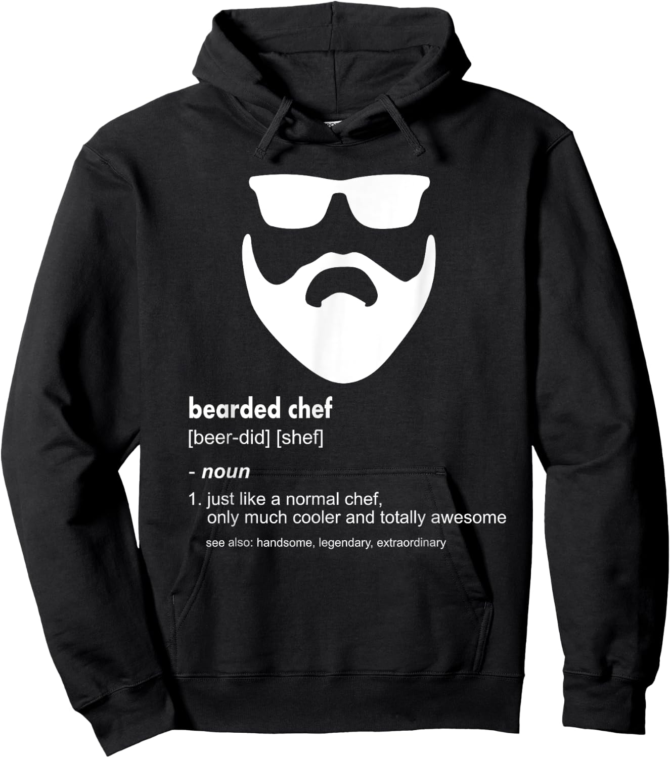 Bearded Chef Shirt Funny Beard Joke Cook Gift Hoodie - Hoodie | Black