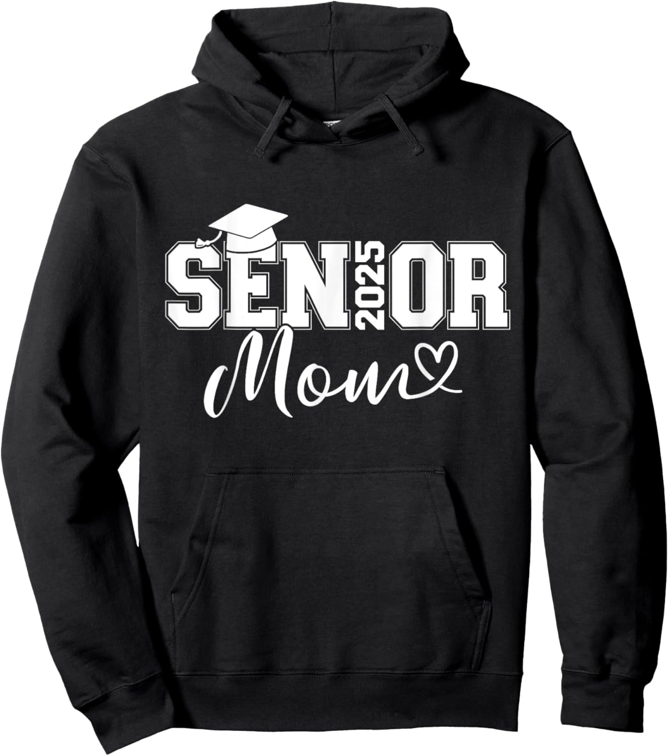 Senior 2025 mom for university graduation class of Hoodie - Hoodie | Black