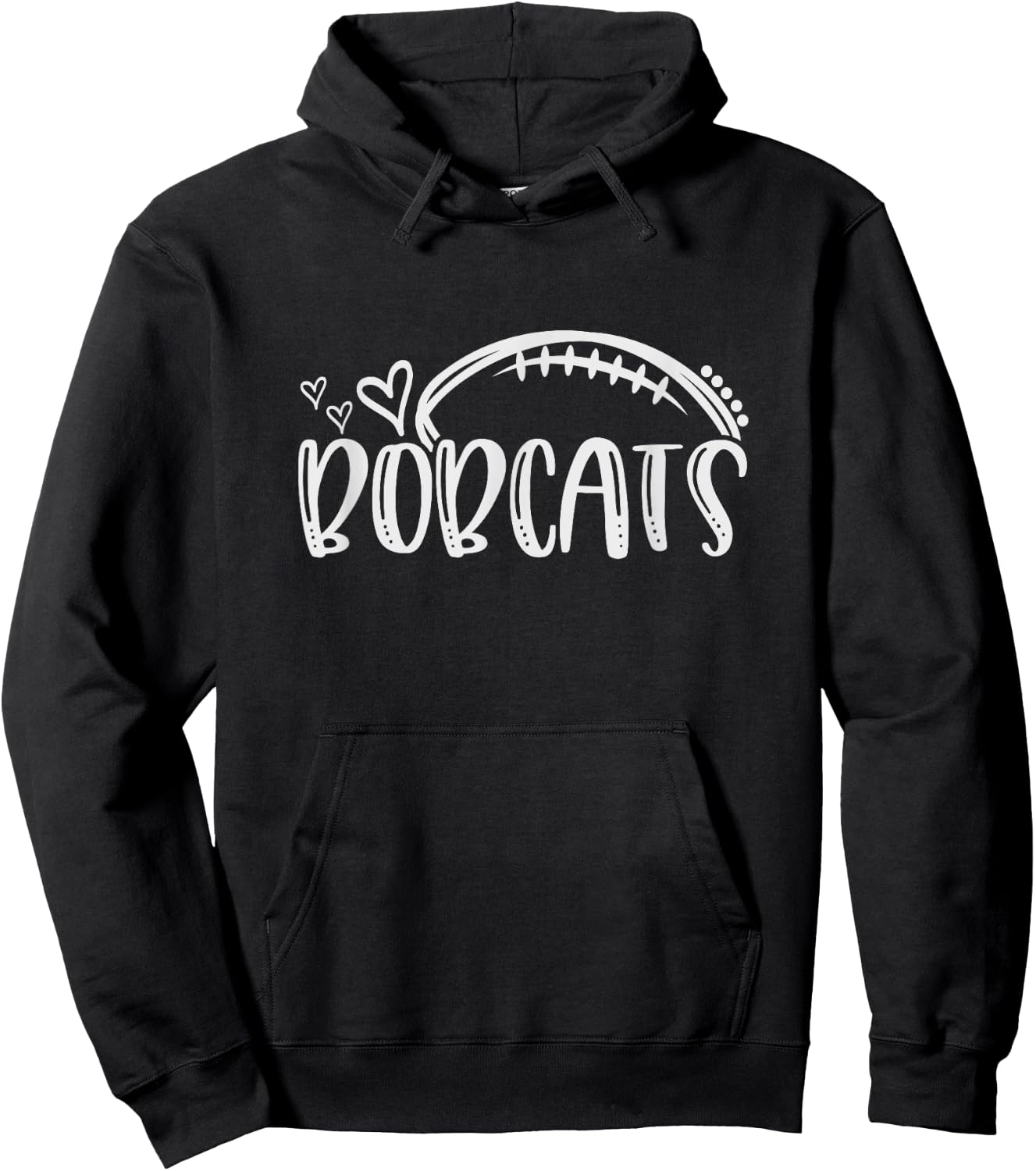Football Bobcat School Sports Fan Team Spirit Hoodie - Hoodie | Black