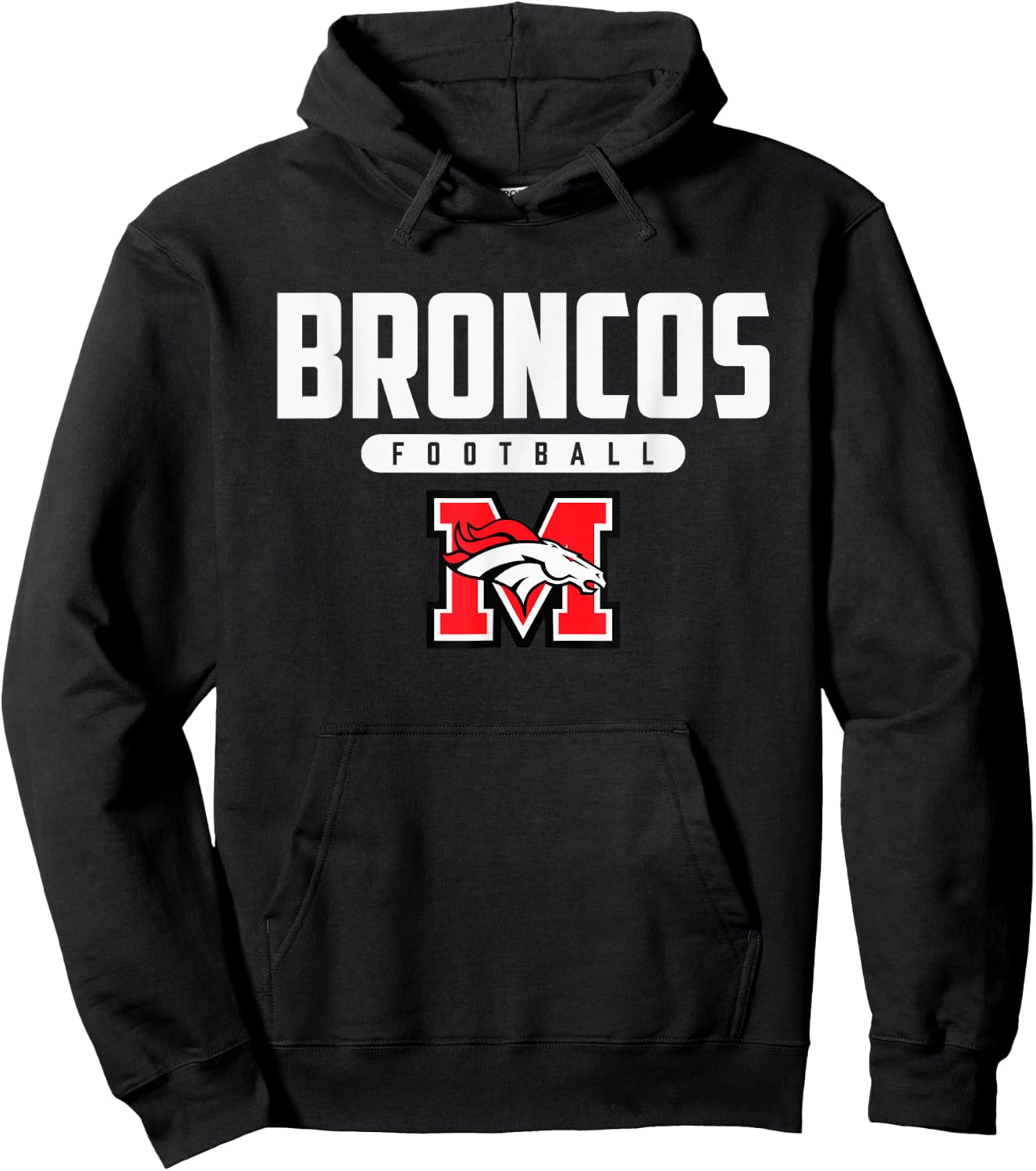 Mustang Broncos Logo Football HS Hoodie - Hoodie | Black