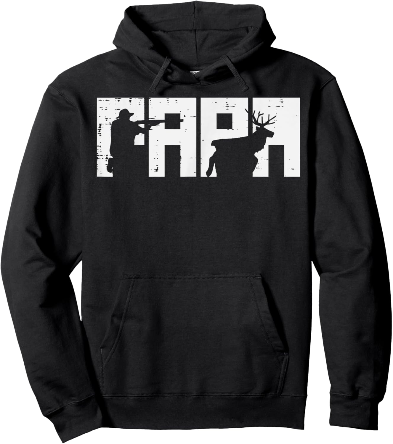 Papa Hunting Fathers Day Deer Hunter Dad Daddy Grandpa Men Hoodie - Hoodie | Black