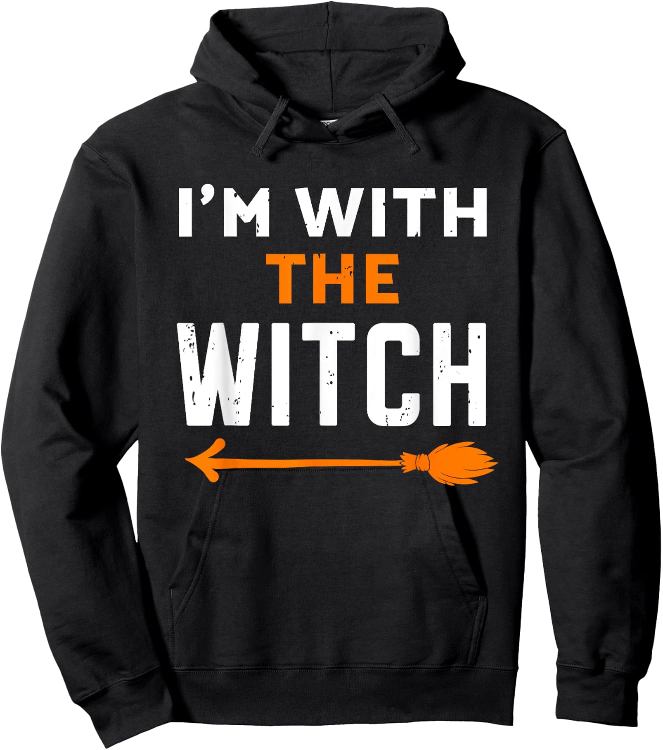 I'm With The Witch Couples Men Halloween Hoodie - Hoodie | Black