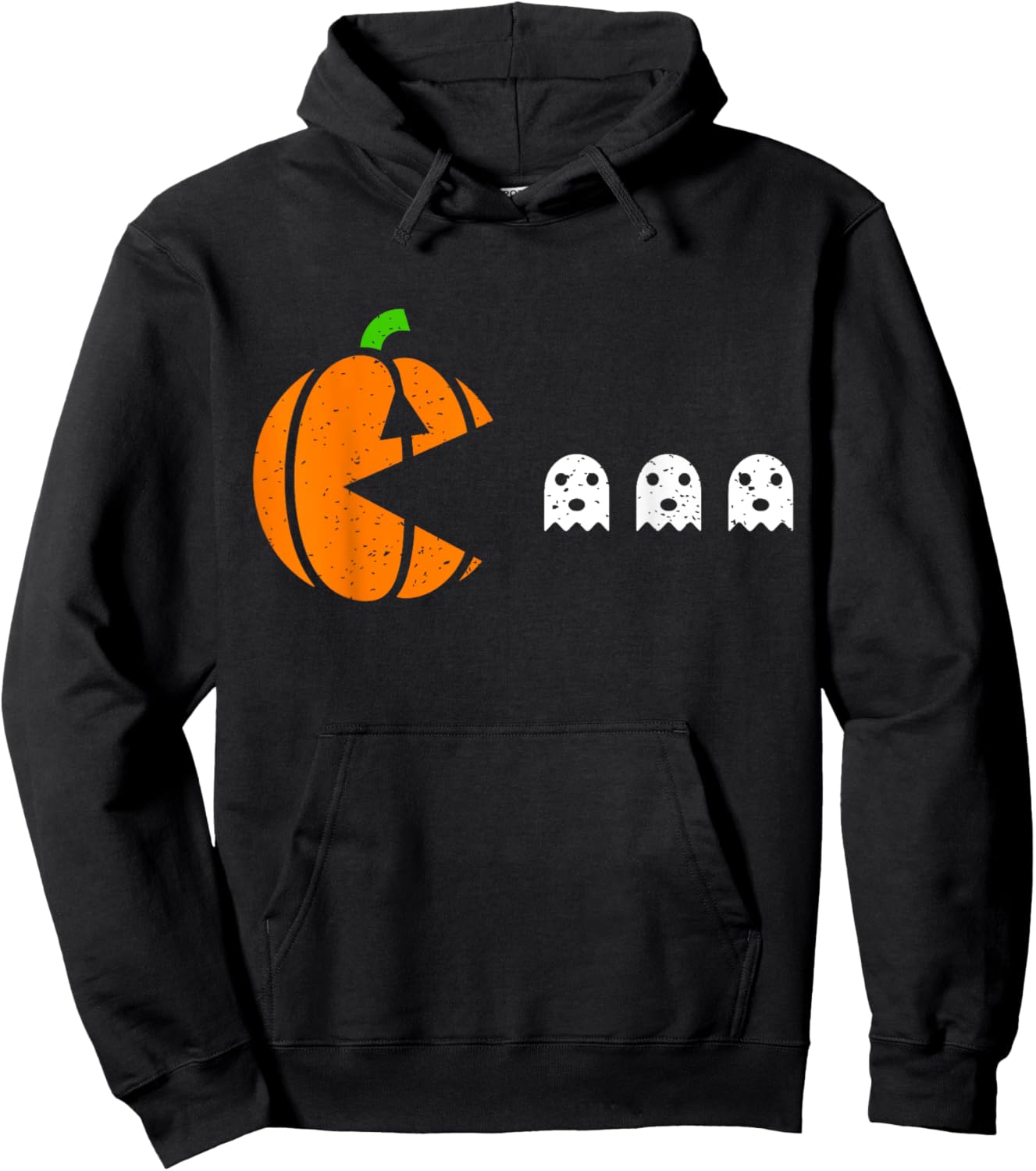 Halloween Gamer Pumpkin Eating Ghost Costume Men Boys Kids Hoodie - Hoodie | Black