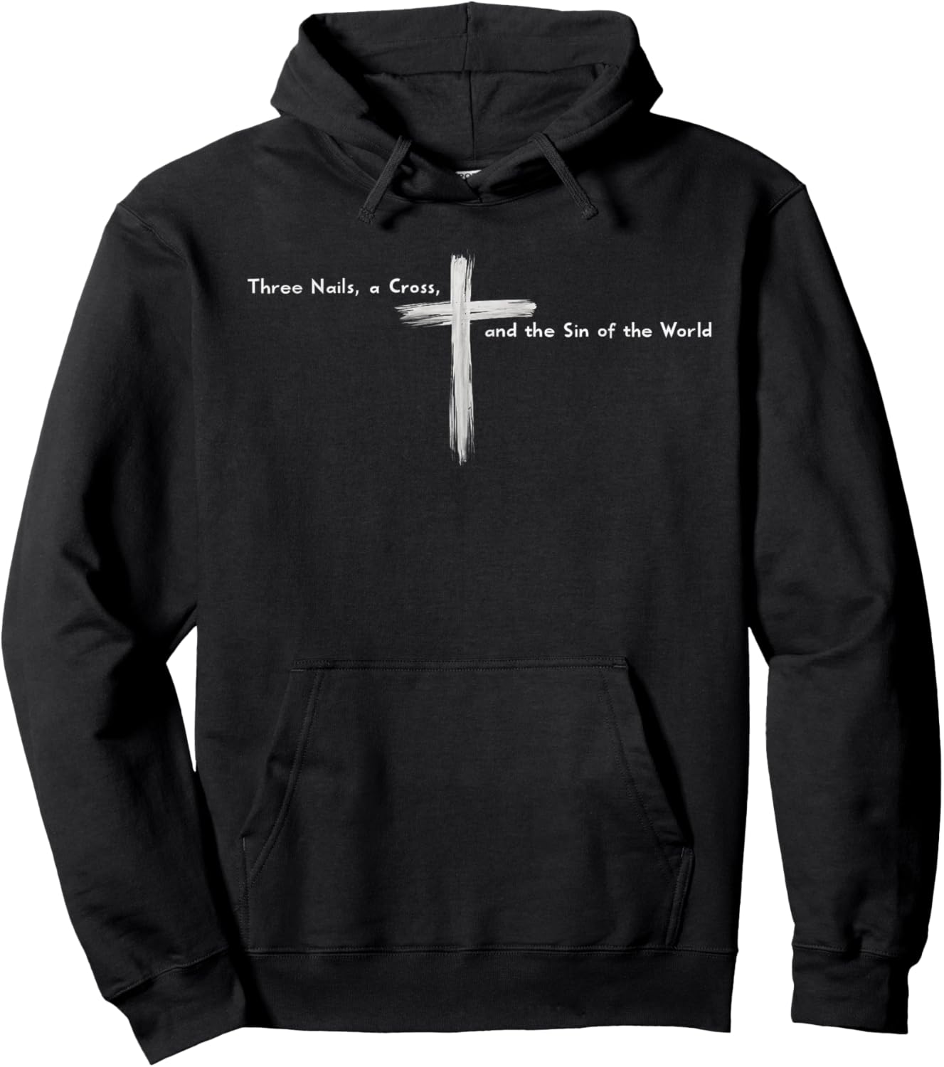 Three Nails A Cross And The Sin Of The World Vintage Retro Hoodie - Hoodie | Black
