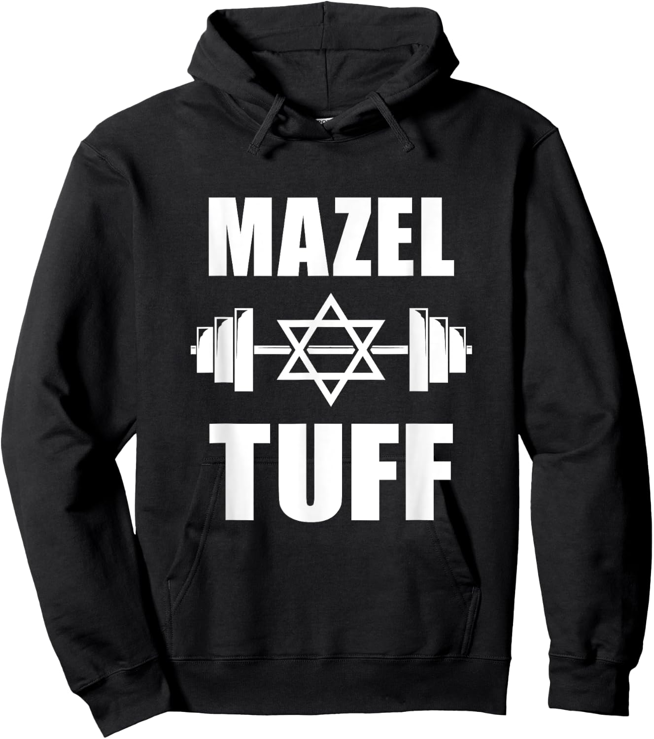 Mazel Tuff Funny Jewish Workout Hoodie - Hoodie | Black