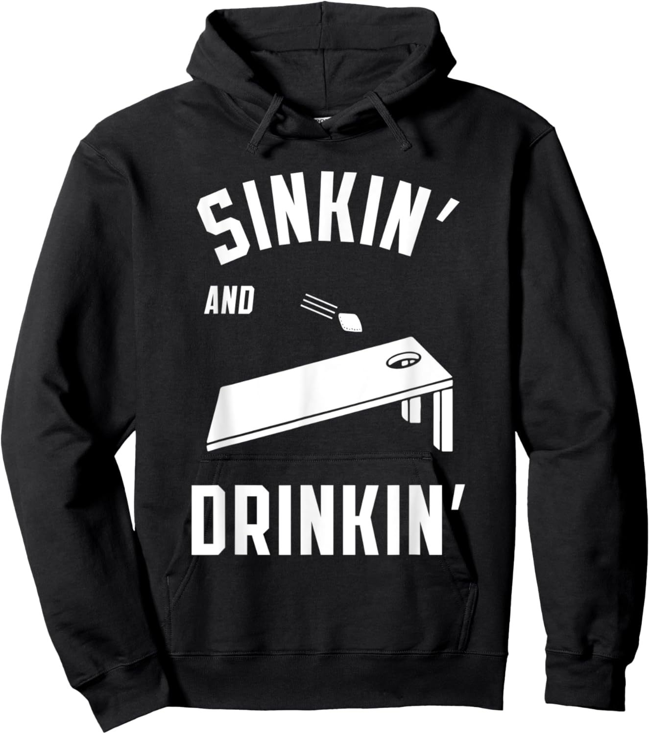 Sinkin' and Drinkin' Cornhole Beer Summer Party Tailgate Women Hoodie - Hoodie | Black