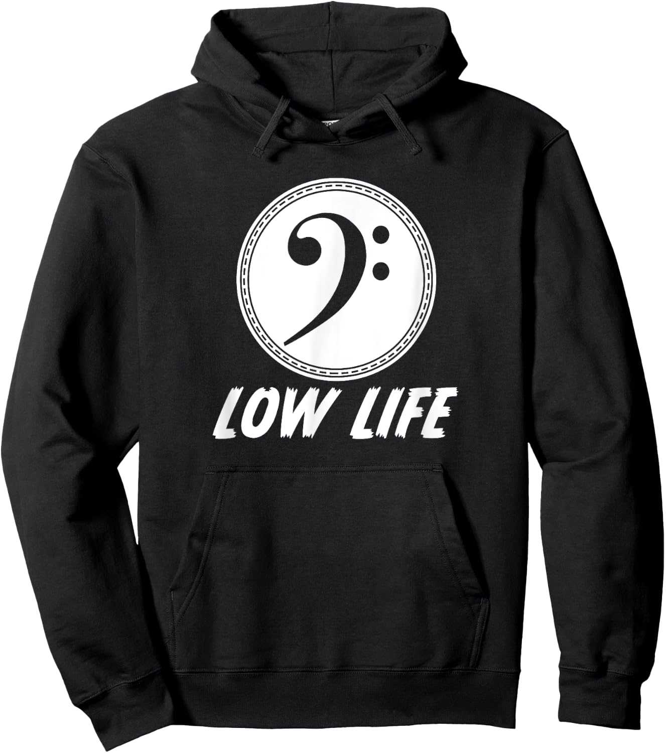 Cool Bass Clef Low Life Pun Music Performance Band Hoodie - Hoodie | Black