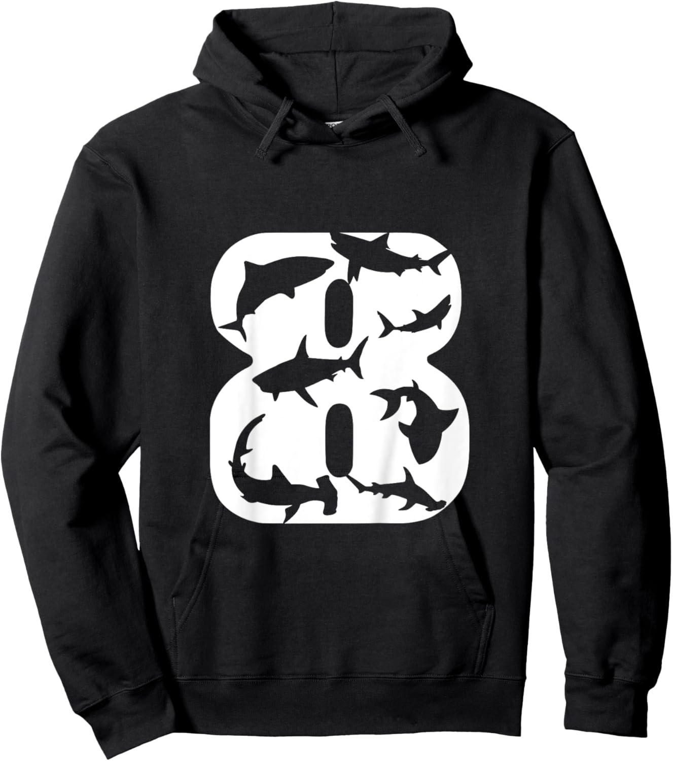 Shark 8th Birthday Under Sea 8 Year Old Birthday Party Theme Hoodie - Hoodie | Black