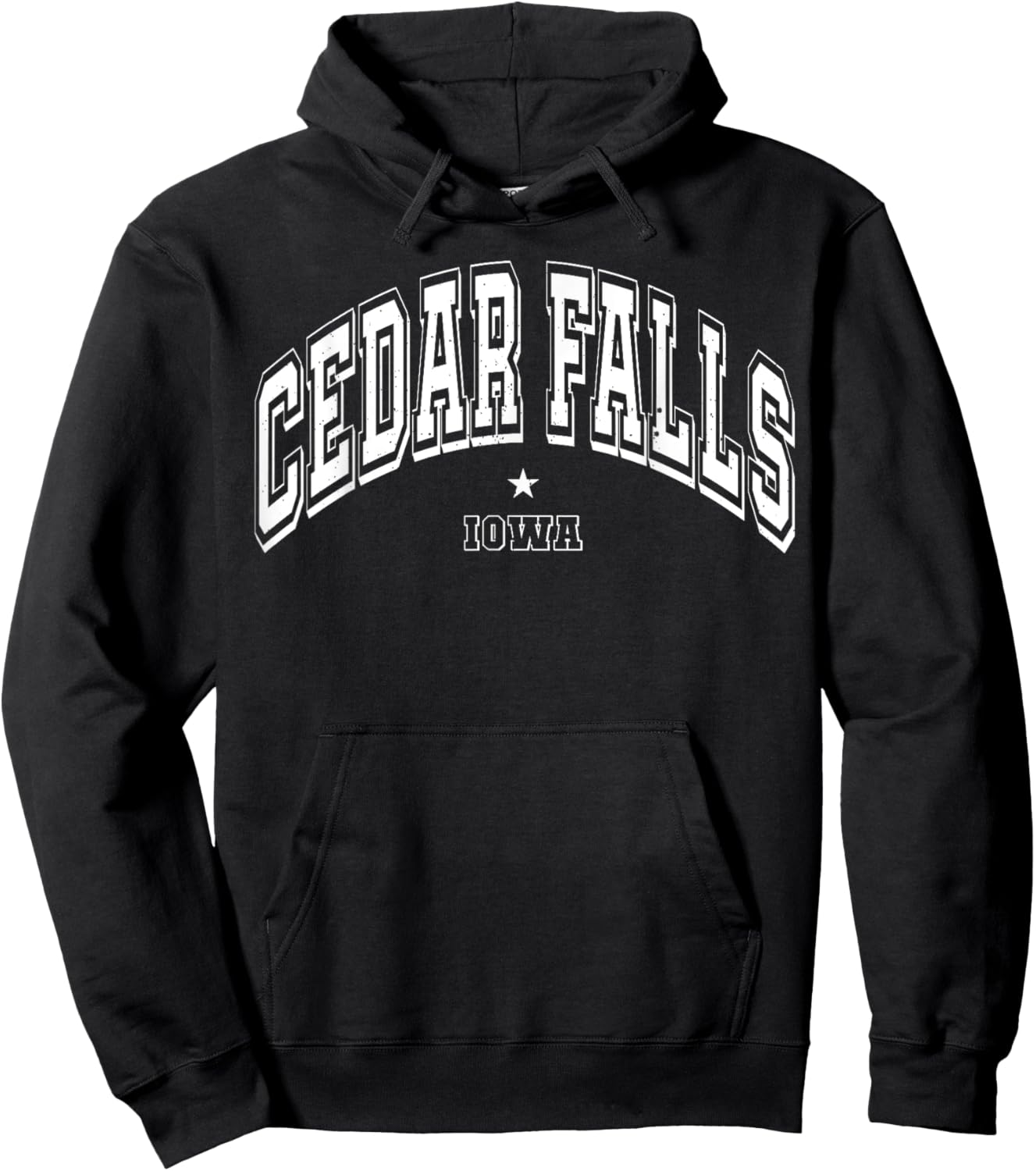 Throwback Cedar Falls Iowa IA Athletic Classic Souvenir Hoodie - Hoodie | Black