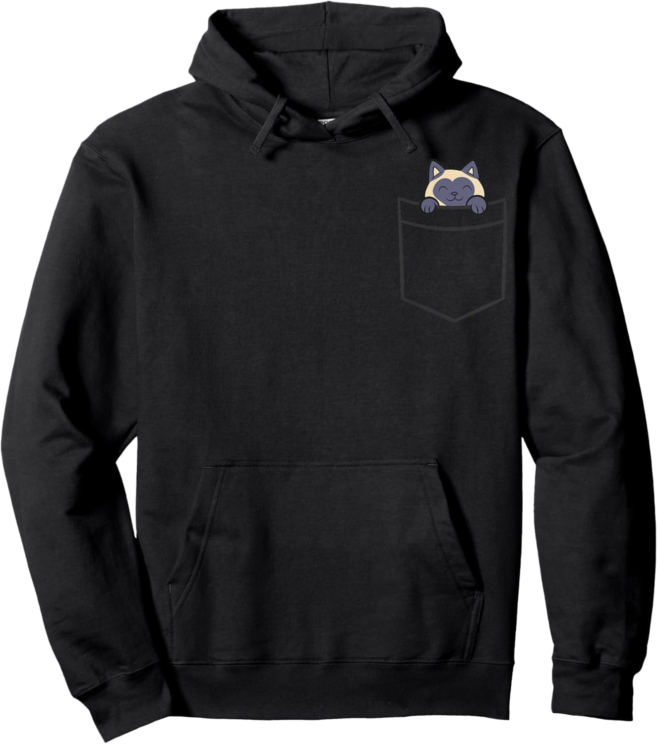 Siamese Cat In A Pocket Funny Pocket Siamese Cat Hoodie - Hoodie | Black