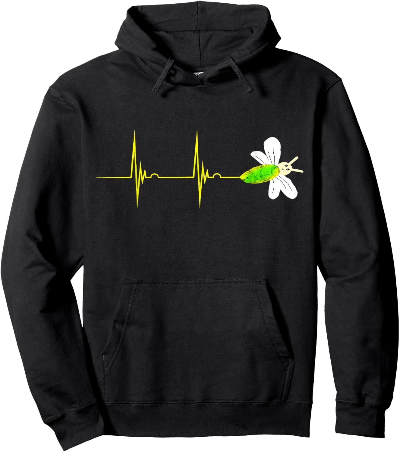 Firefly Heartbeat EKG Pulseline Insect Bug Lightning Hoodie - Hoodie | Black