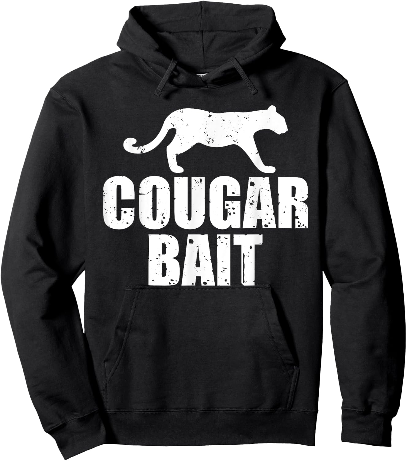 Cougar Bait Funny Gift Cougar Hunting Fishing Dirty Joke Hoodie - Hoodie | Black