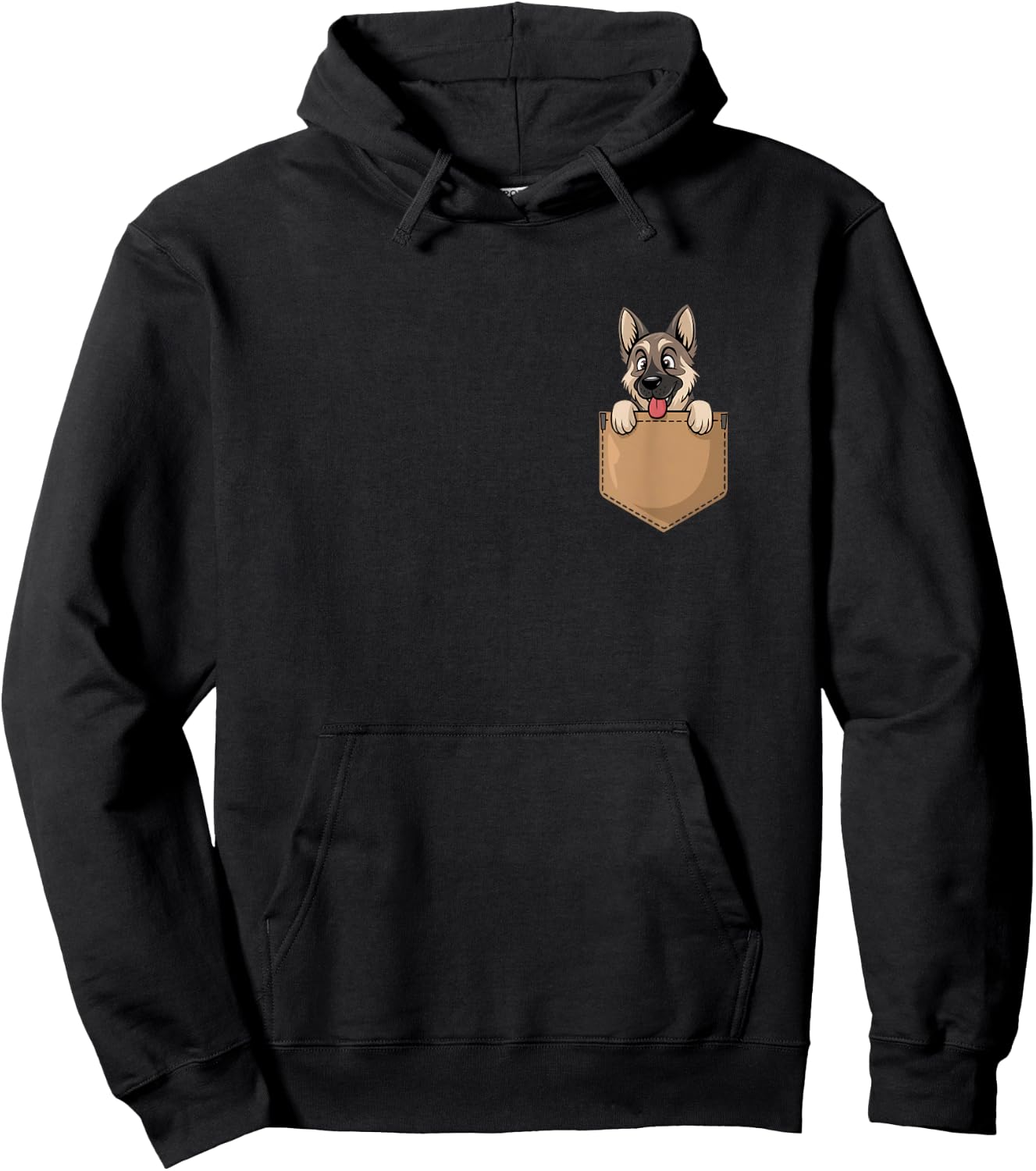 German Shepherd In Pocket Dog Owner Cute Puppy Lover Hoodie - Hoodie | Black