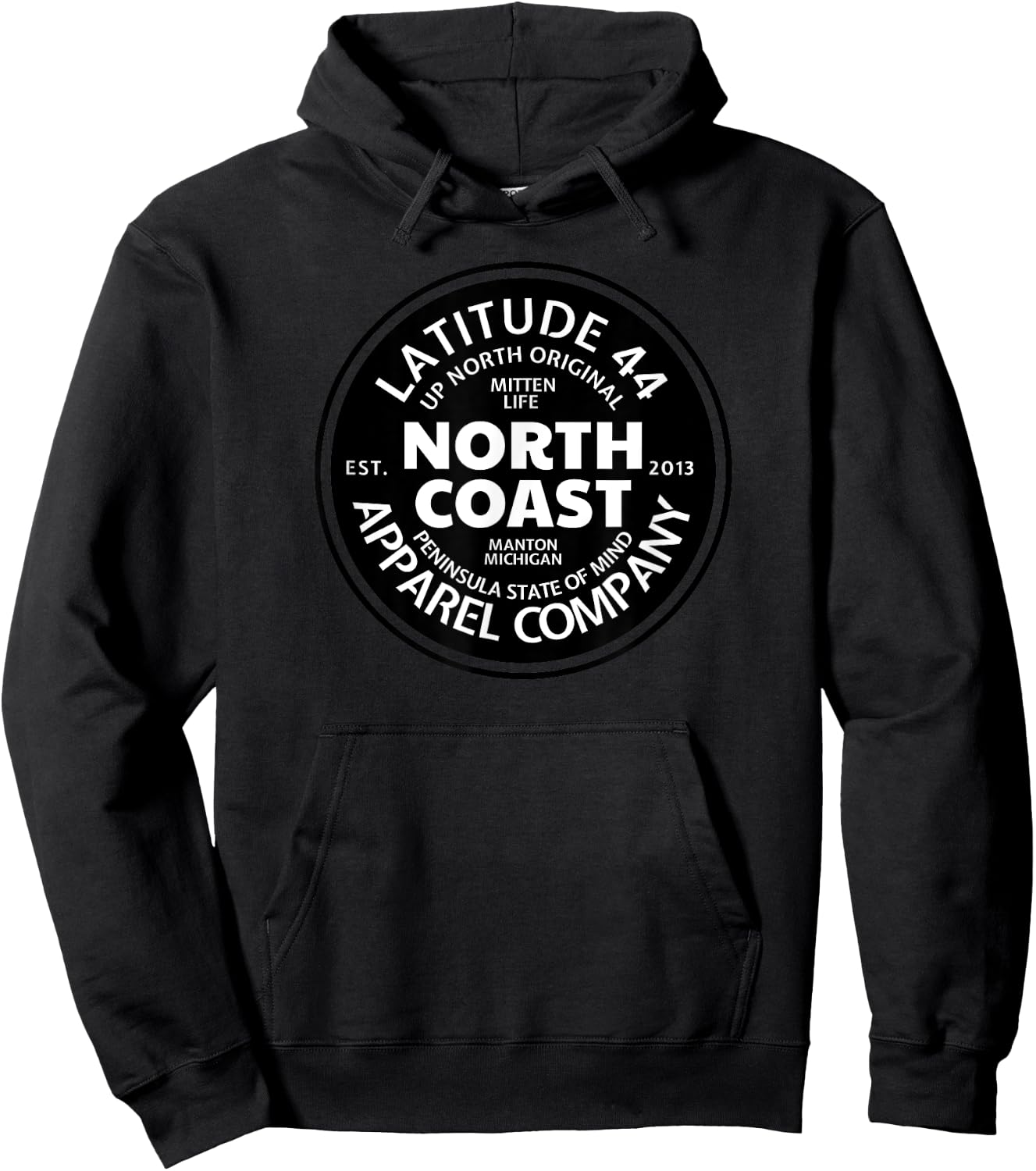 Michigan Americas North Coast Up North Great Lakes Hoodie - Hoodie | Black