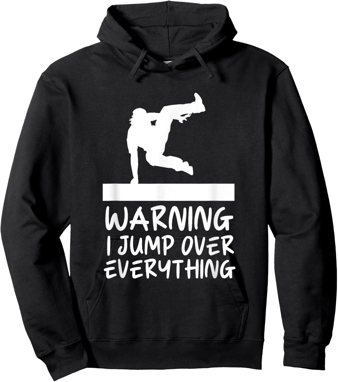 Funny Warning Jump Over Everything Parkour Hoodie - Hoodie | Black
