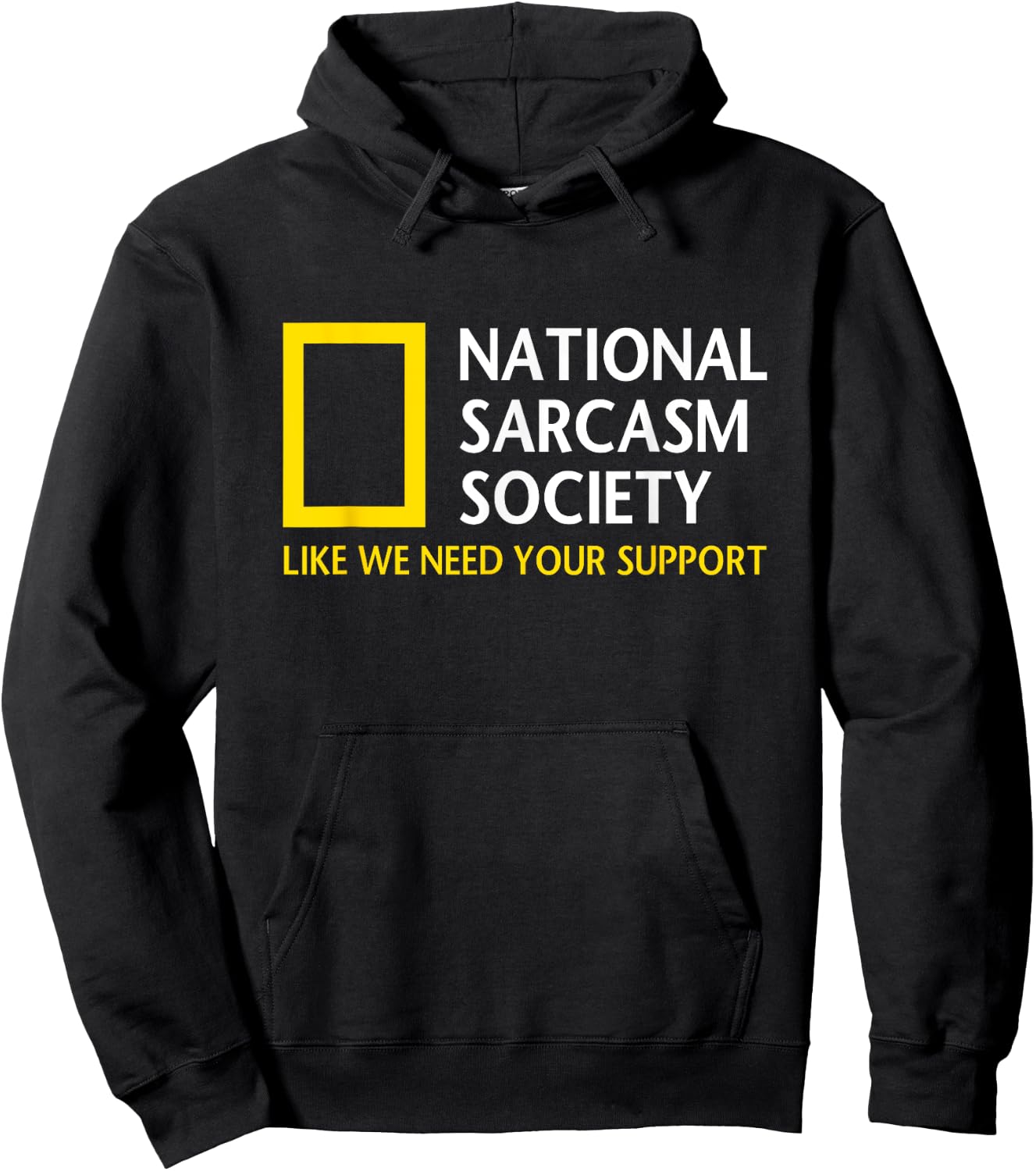 National Sarcasm Society Funny Satirical Parody Designs Short Sleeve Hoodie - Hoodie | Black