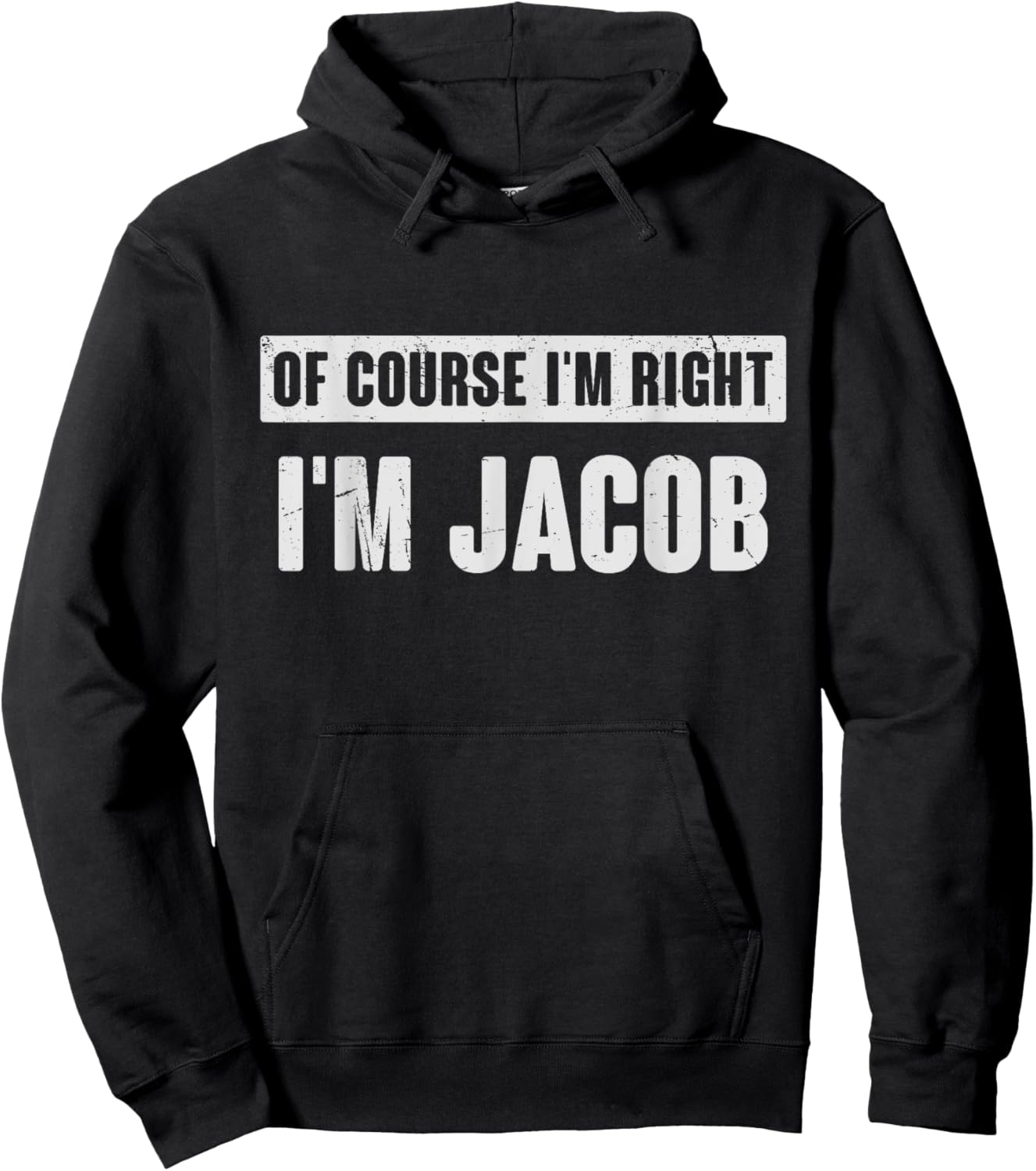 Christmas Birthday Gifts For Jacob - Funny Jacob Name Gift - Men's Black Small Retro Letter Print Short Sleeve Hoodie - Hoodie | Black