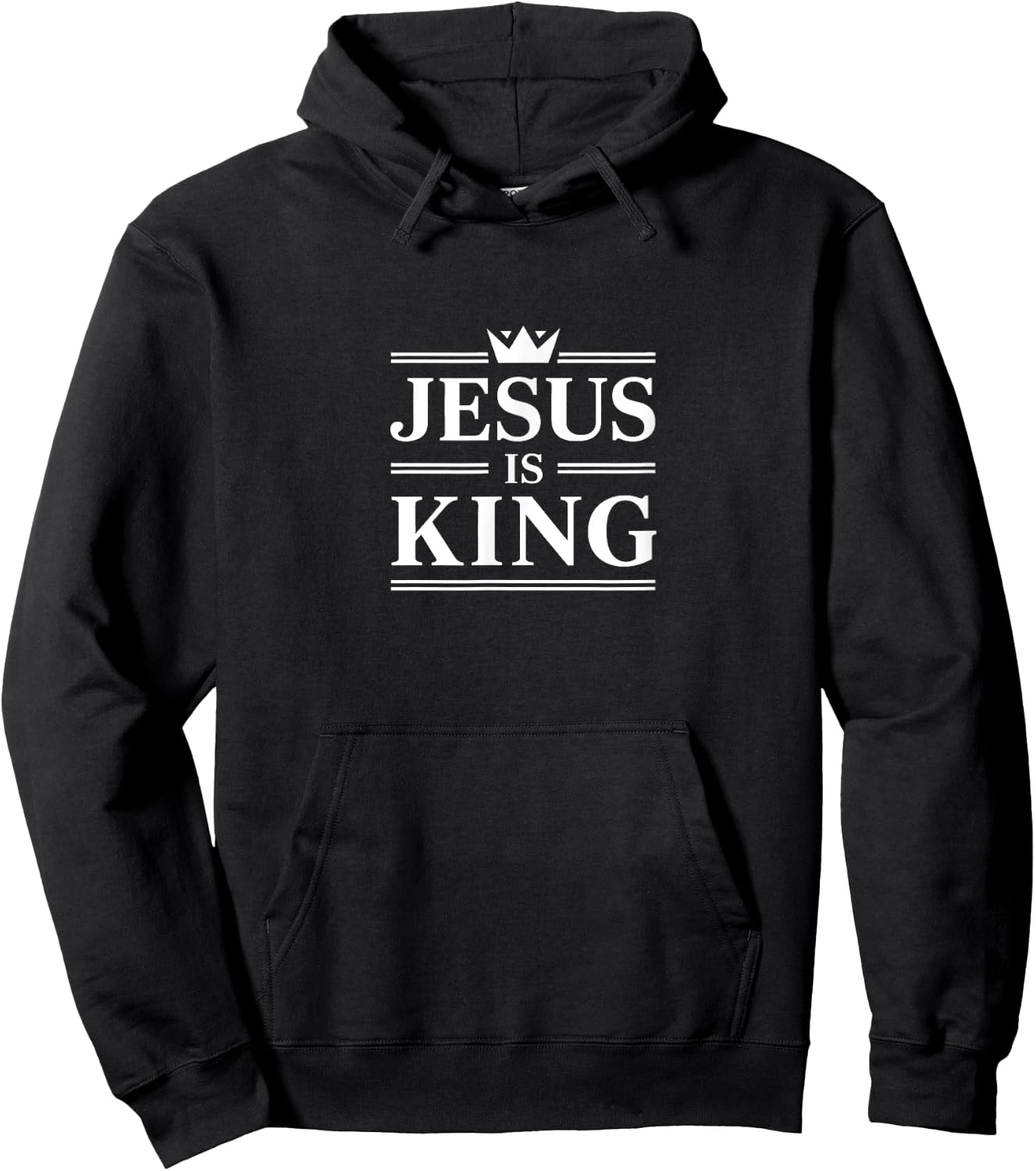 Jesus Is King Christian Crown Design Faith Hoodie - Hoodie | Black
