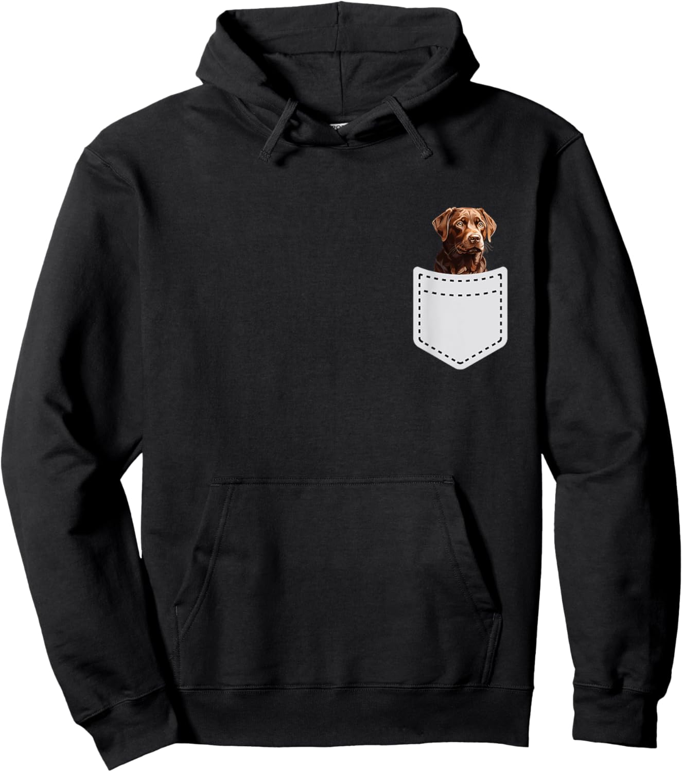 chocolate lab. puppy in pocket. Dog lover labrador Women Kids Hoodie - Hoodie | Black