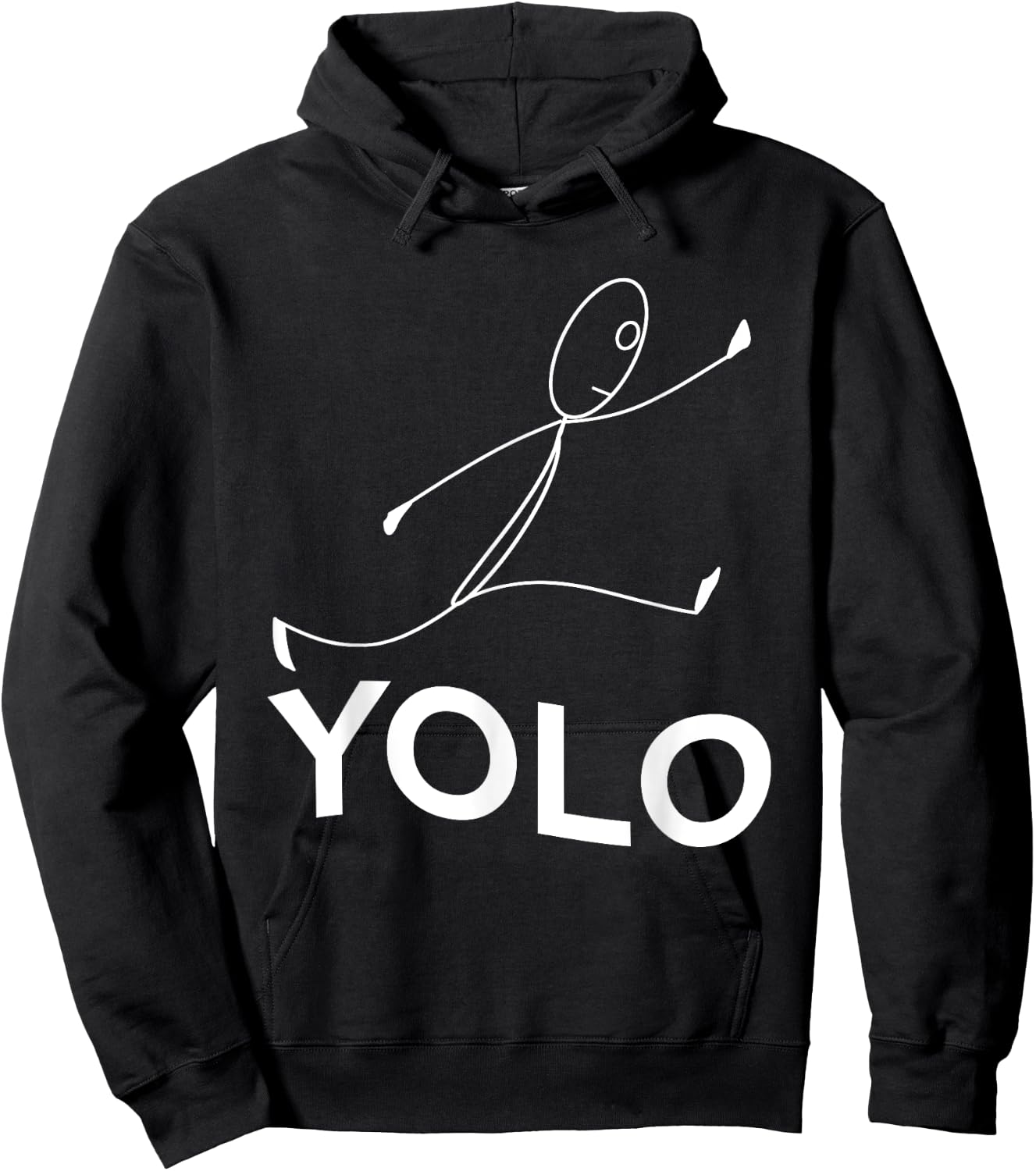 YOLO (Running Stickman) You Only Live Once Hoodie - Hoodie | Black