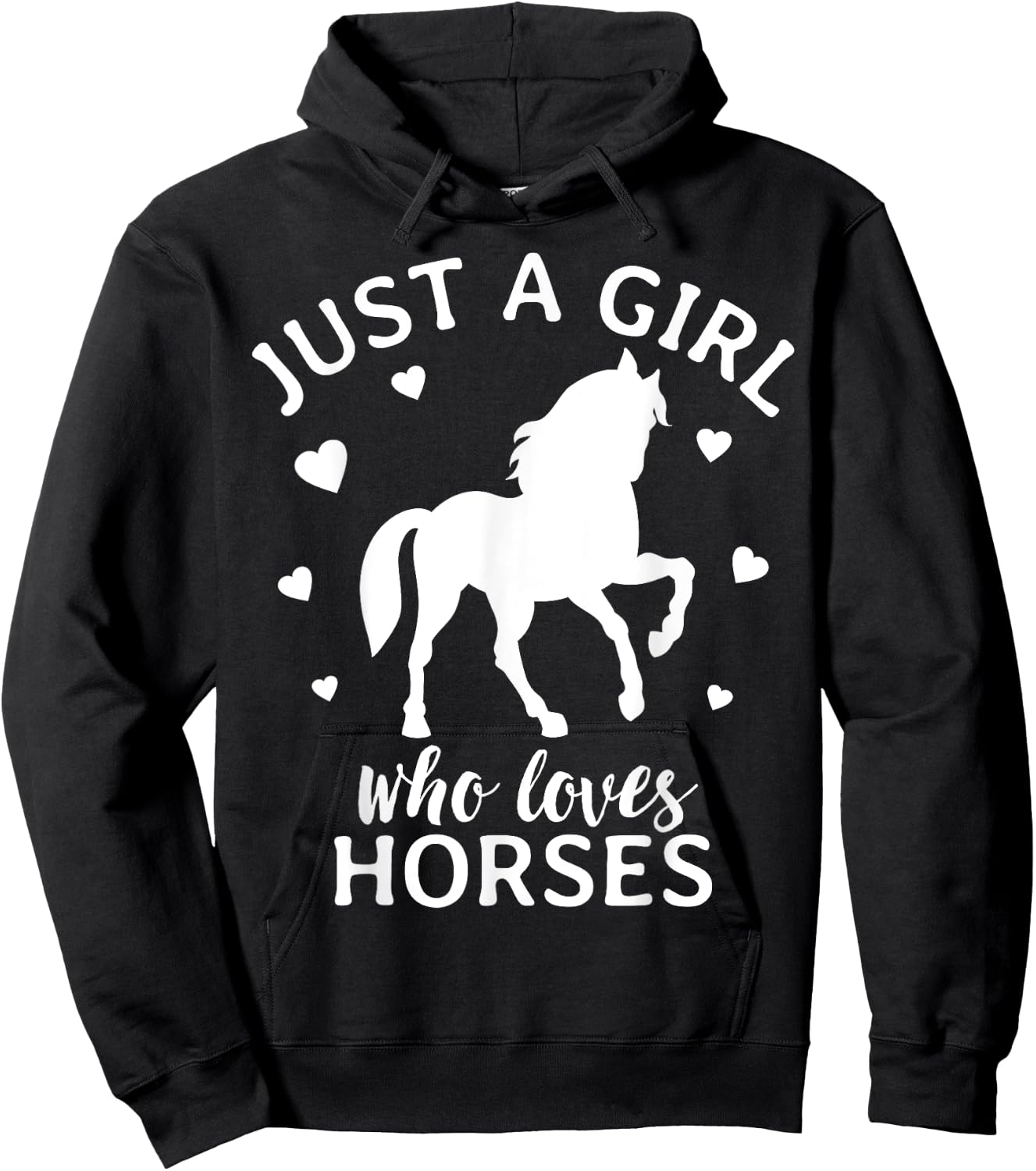 Just A Girl Who Loves Horses Cowgirl Horse Girl Riding Hoodie - Hoodie | Black