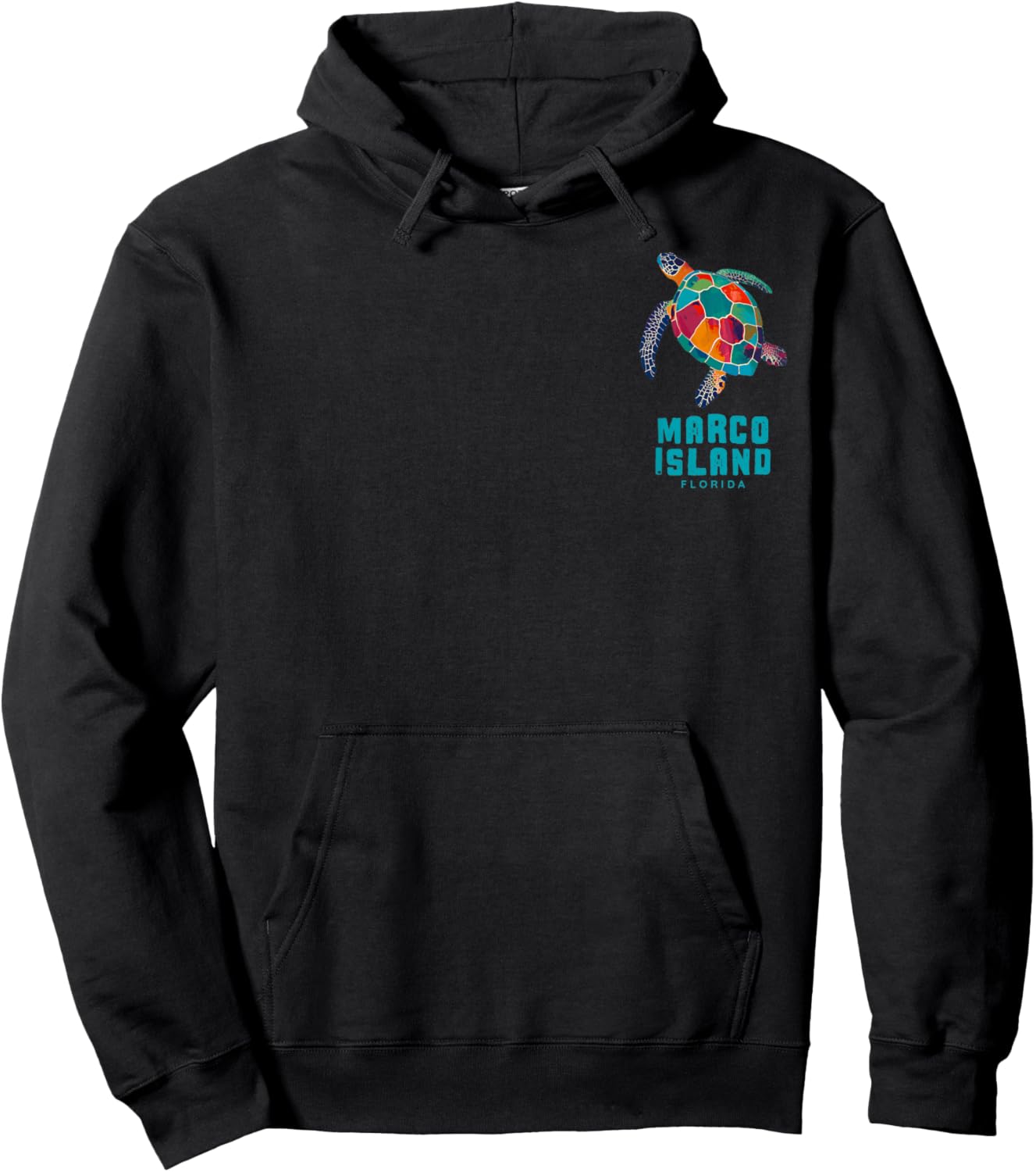 Marco Island Florida Sea Turtle Beach Vacation Retro Vintage Hoodie - Hoodie | Black