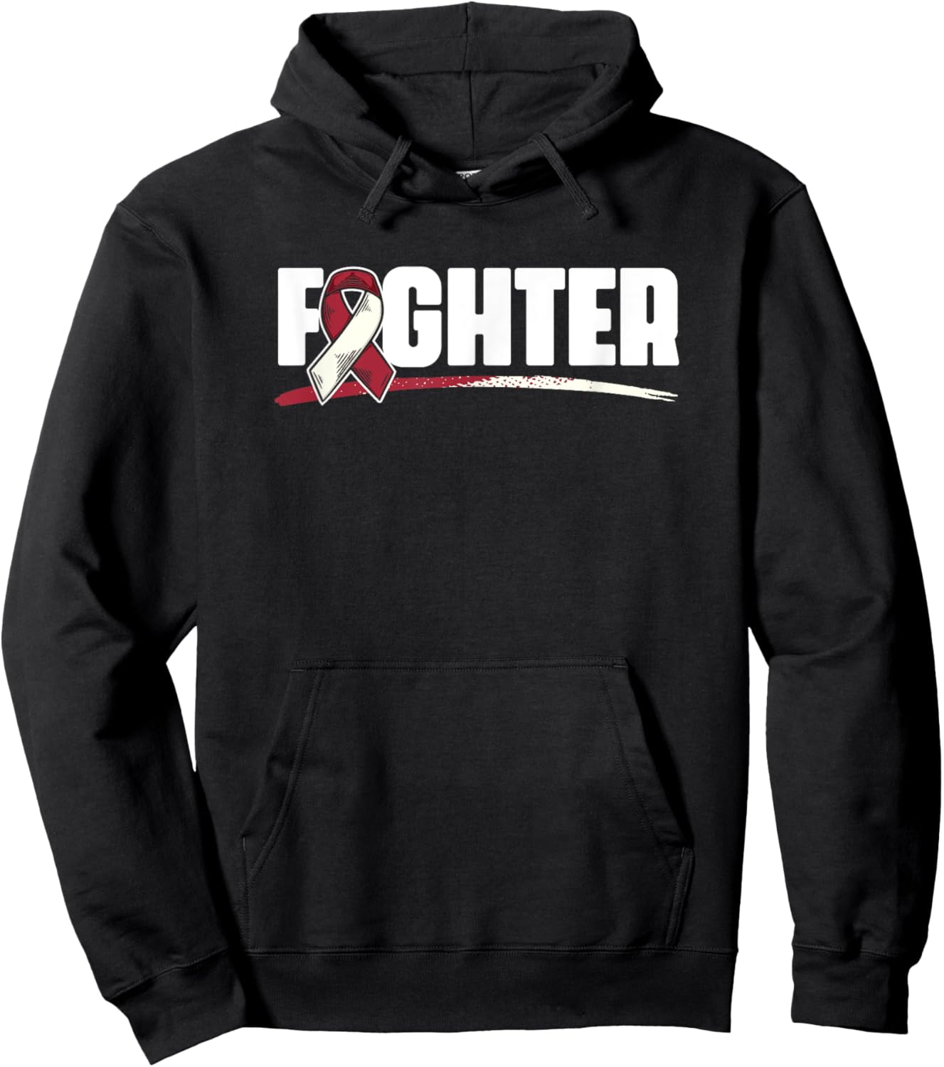 Fighter - Oral Throat Cancer Head And Neck Cancer Awareness Hoodie - Hoodie | Black